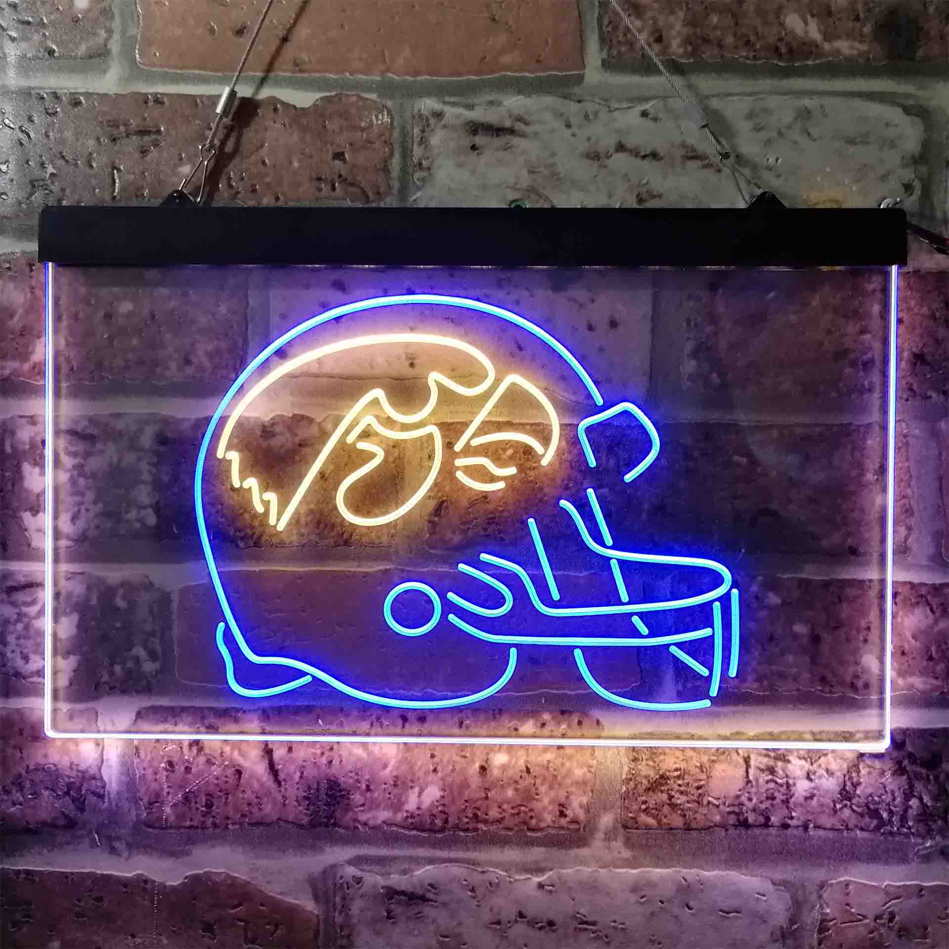 University Football Sport Team University of Iowa Hawkeyes Helmet Neon LED Sign