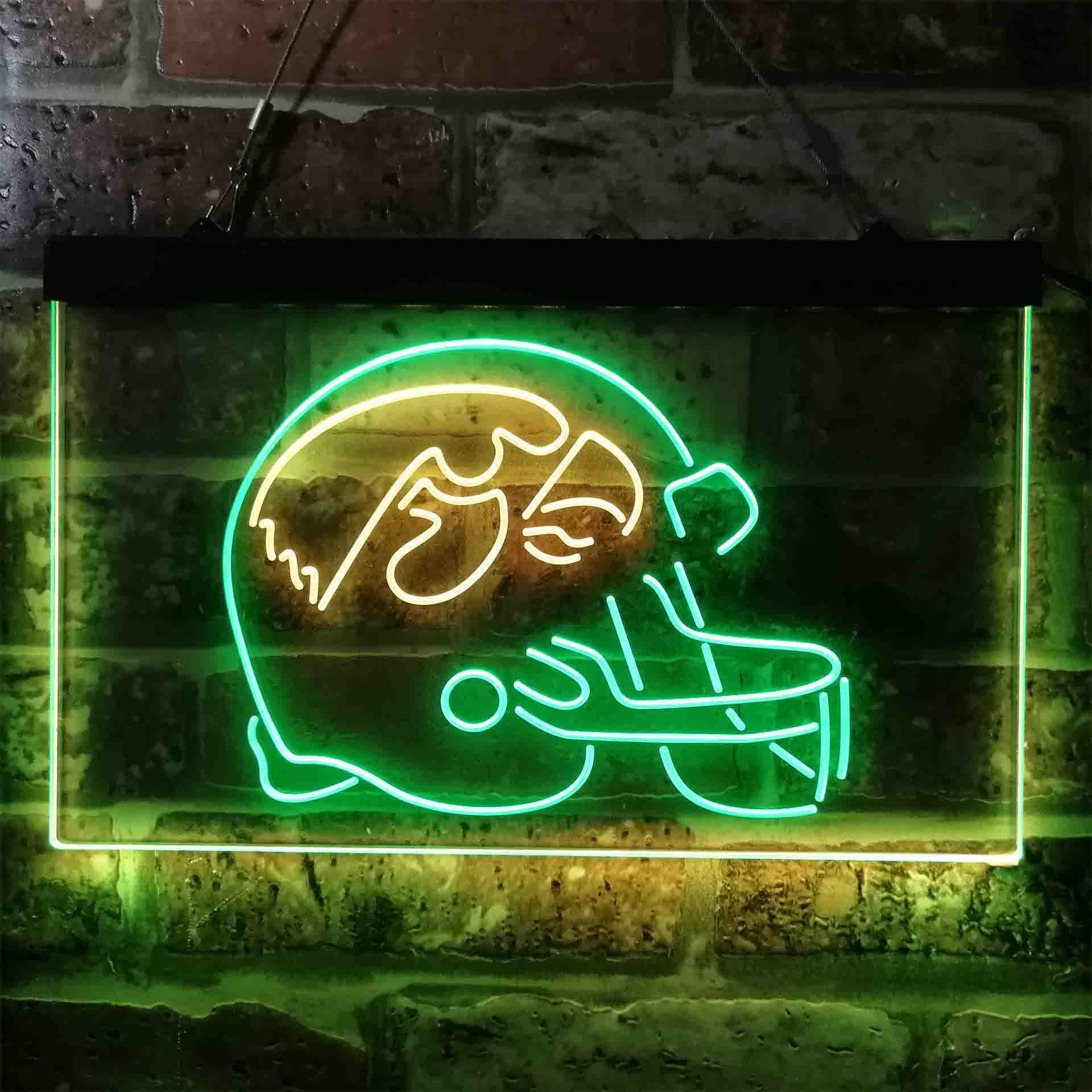 University Football Sport Team University of Iowa Hawkeyes Helmet Neon LED Sign