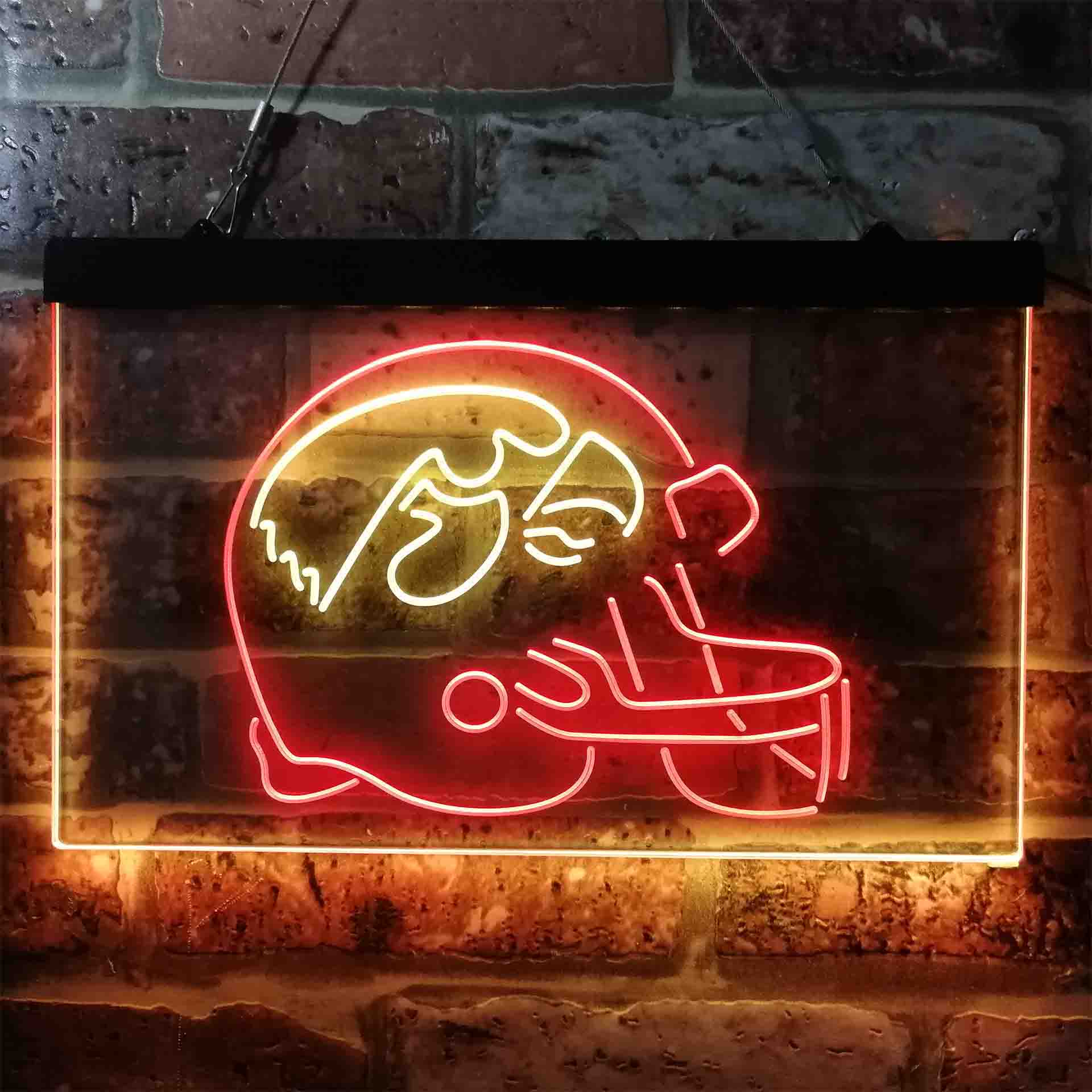 University Football Sport Team University of Iowa Hawkeyes Helmet Neon LED Sign