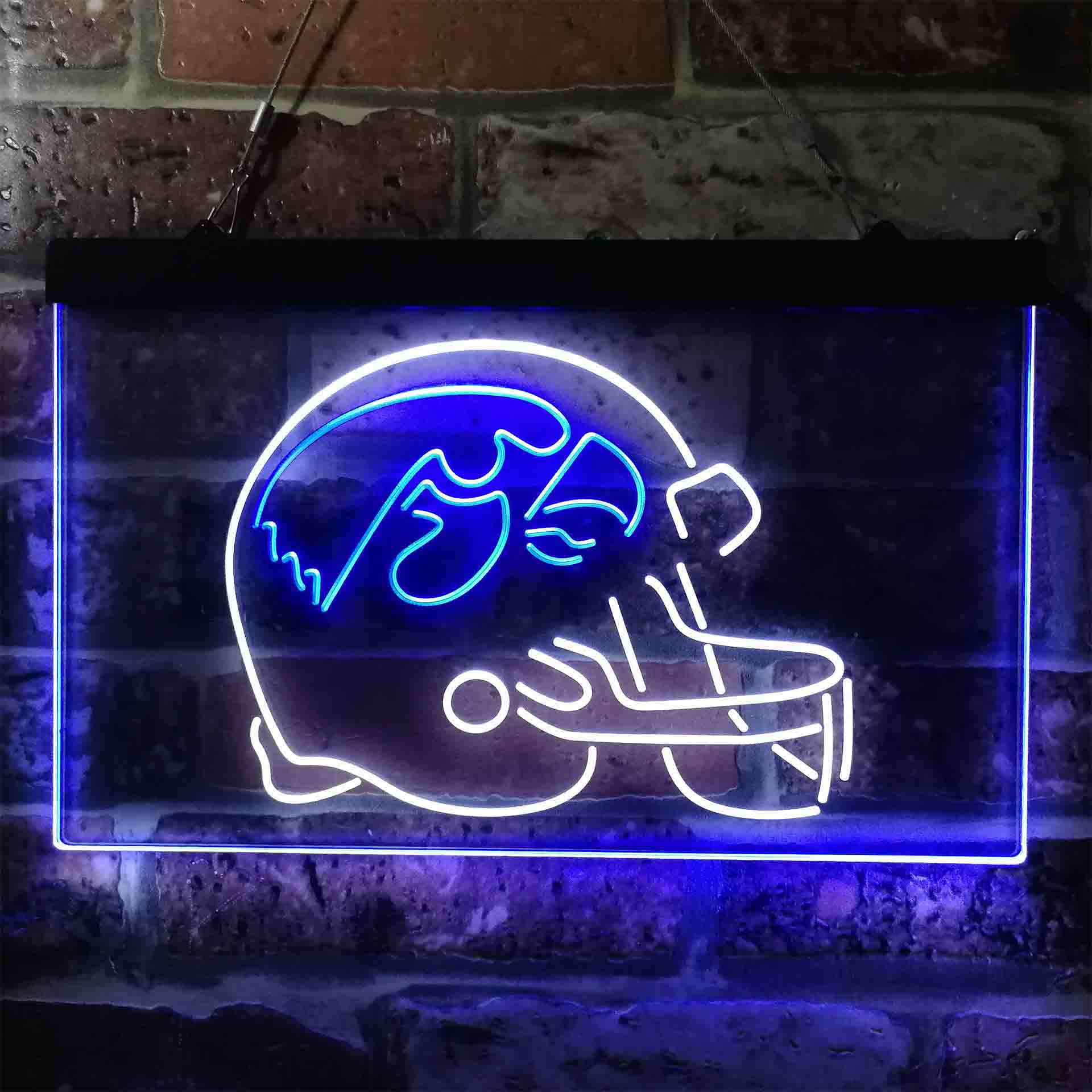 University Football Sport Team University of Iowa Hawkeyes Helmet Neon LED Sign