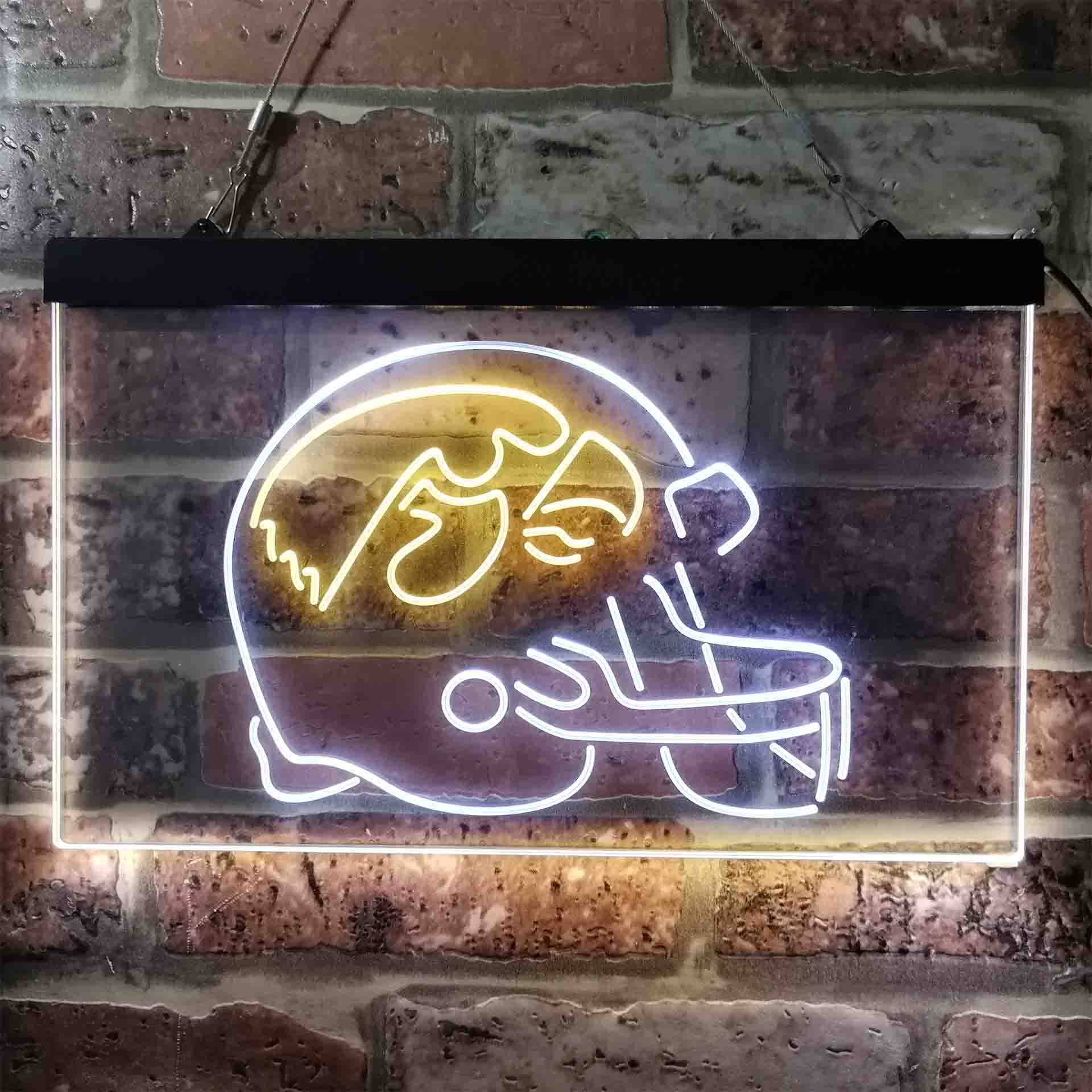 University Football Sport Team University of Iowa Hawkeyes Helmet Neon LED Sign