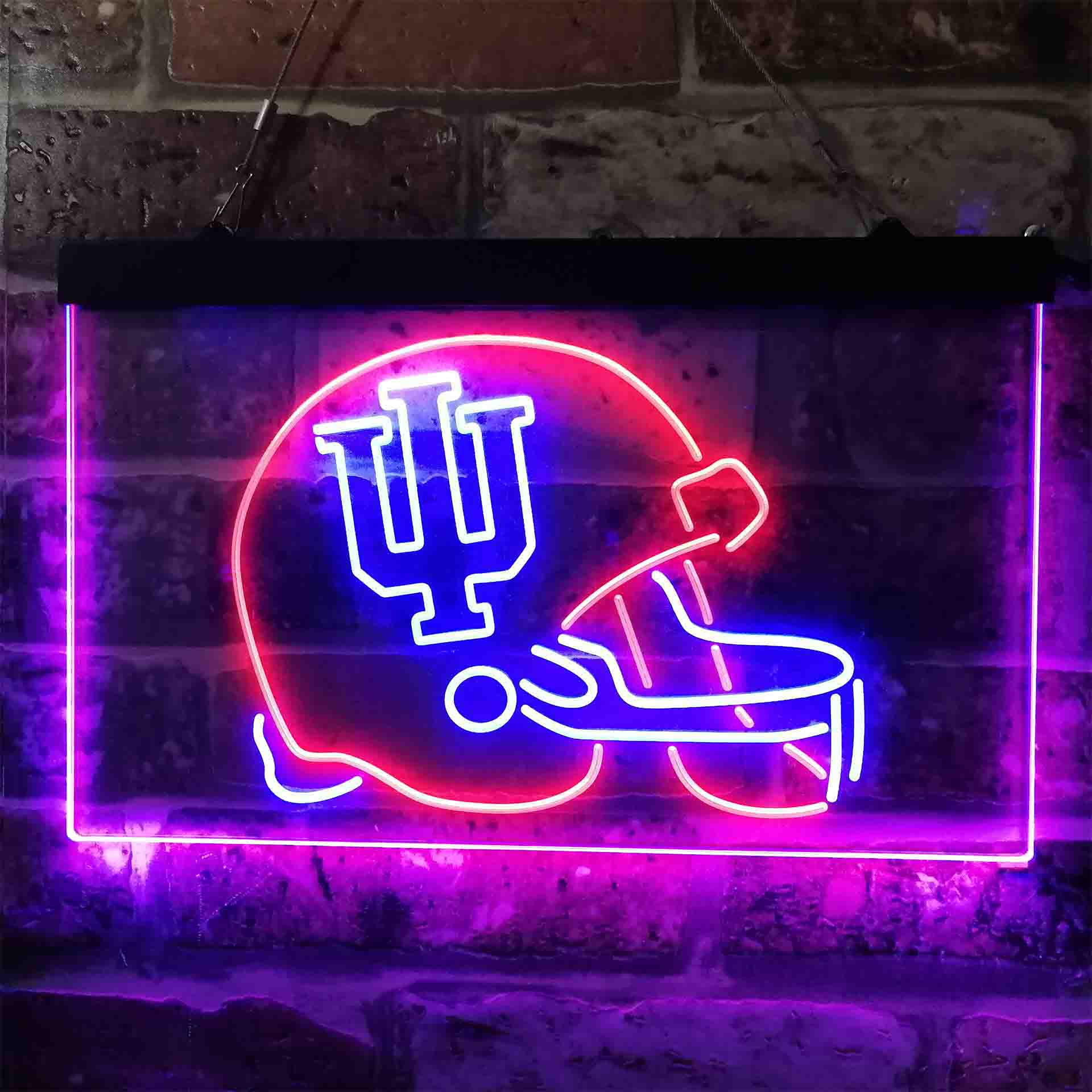 University Football Sport Team Indiana Hoosiers NCAA College Helmet Neon LED Sign