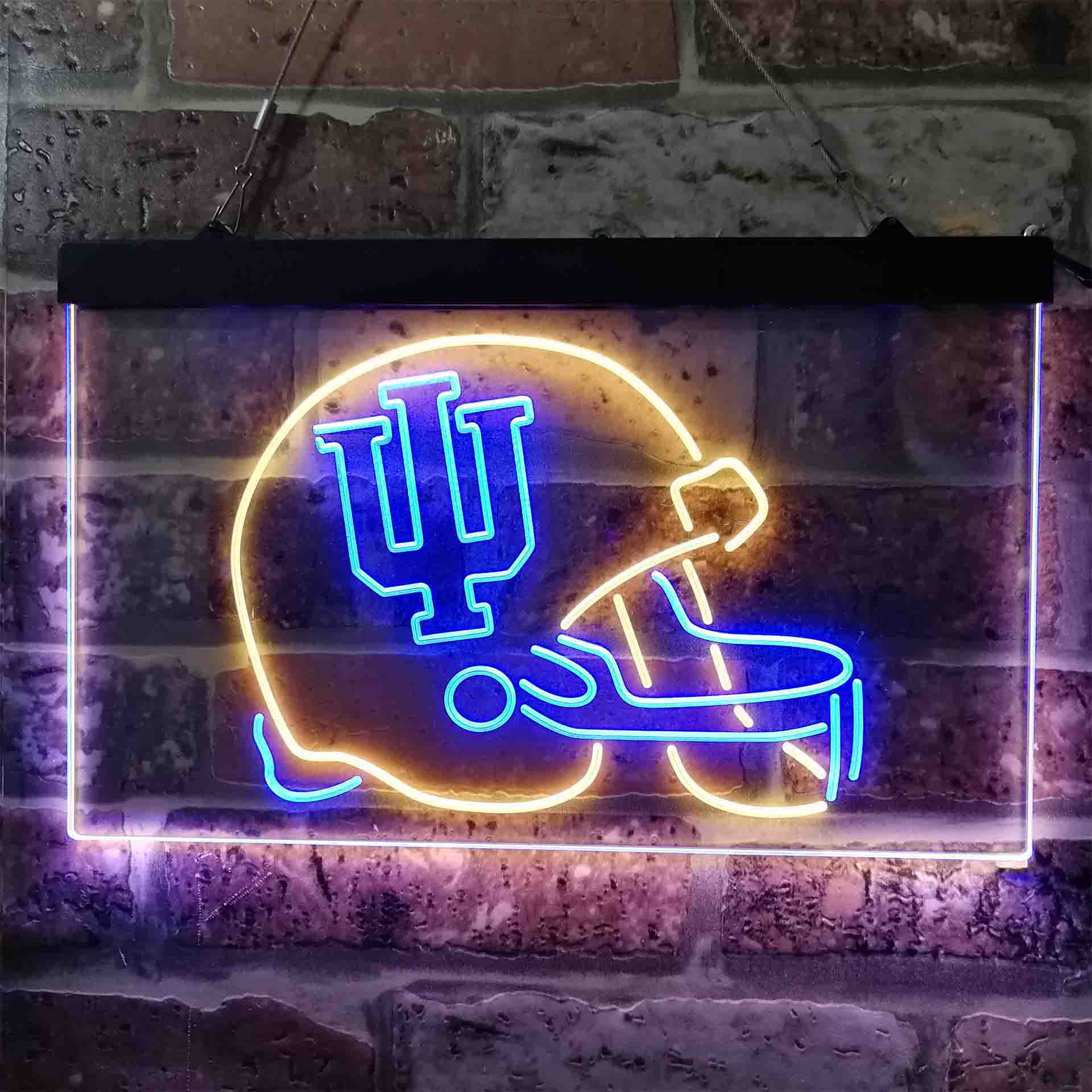 University Football Sport Team Indiana Hoosiers NCAA College Helmet Neon LED Sign