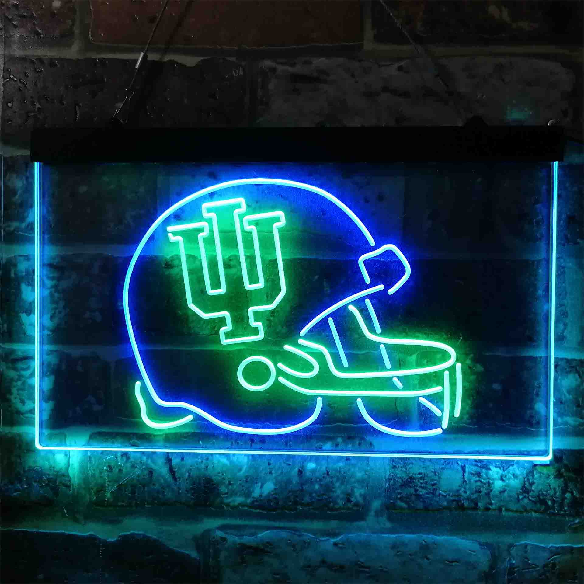 University Football Sport Team Indiana Hoosiers NCAA College Helmet Neon LED Sign