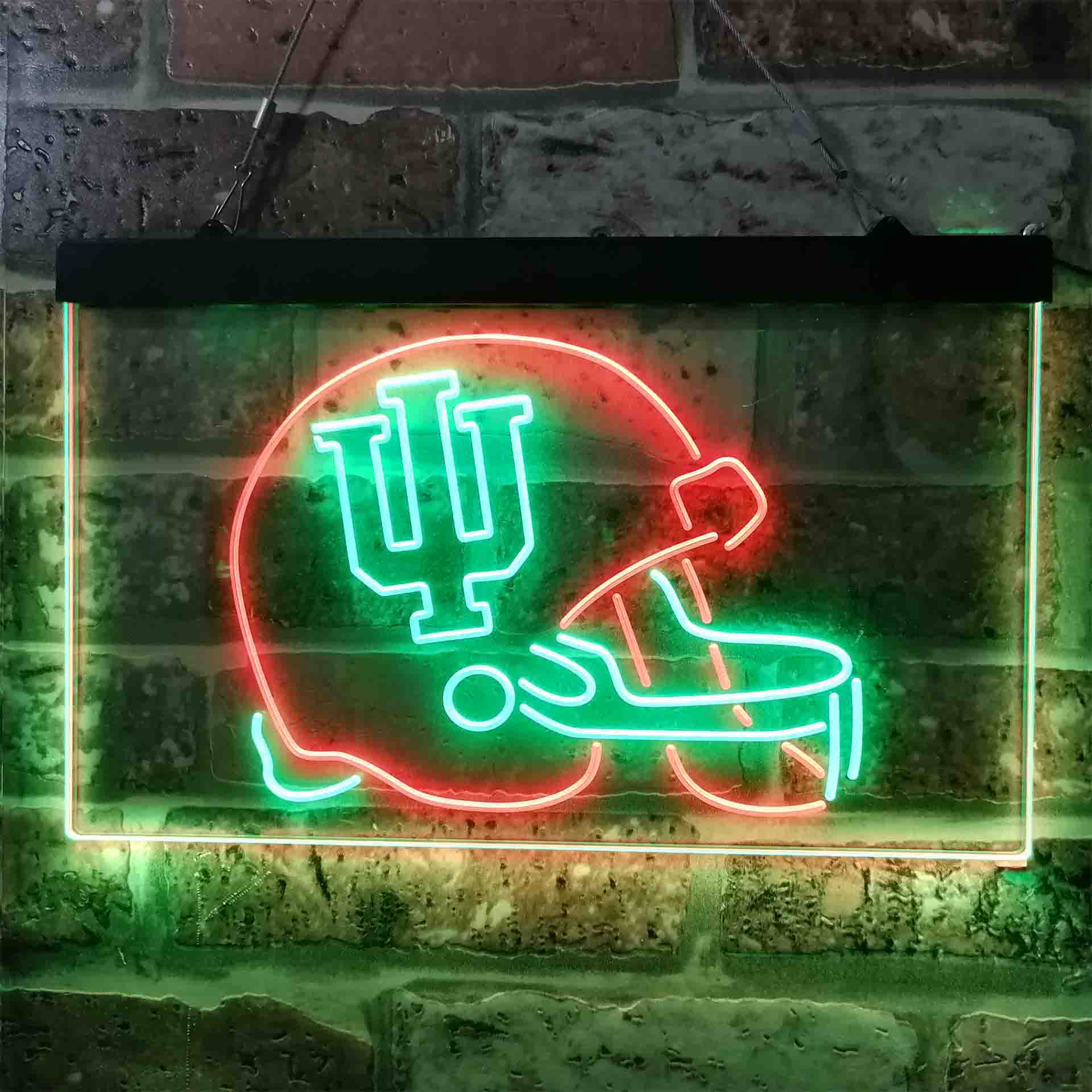 University Football Sport Team Indiana Hoosiers NCAA College Helmet Neon LED Sign