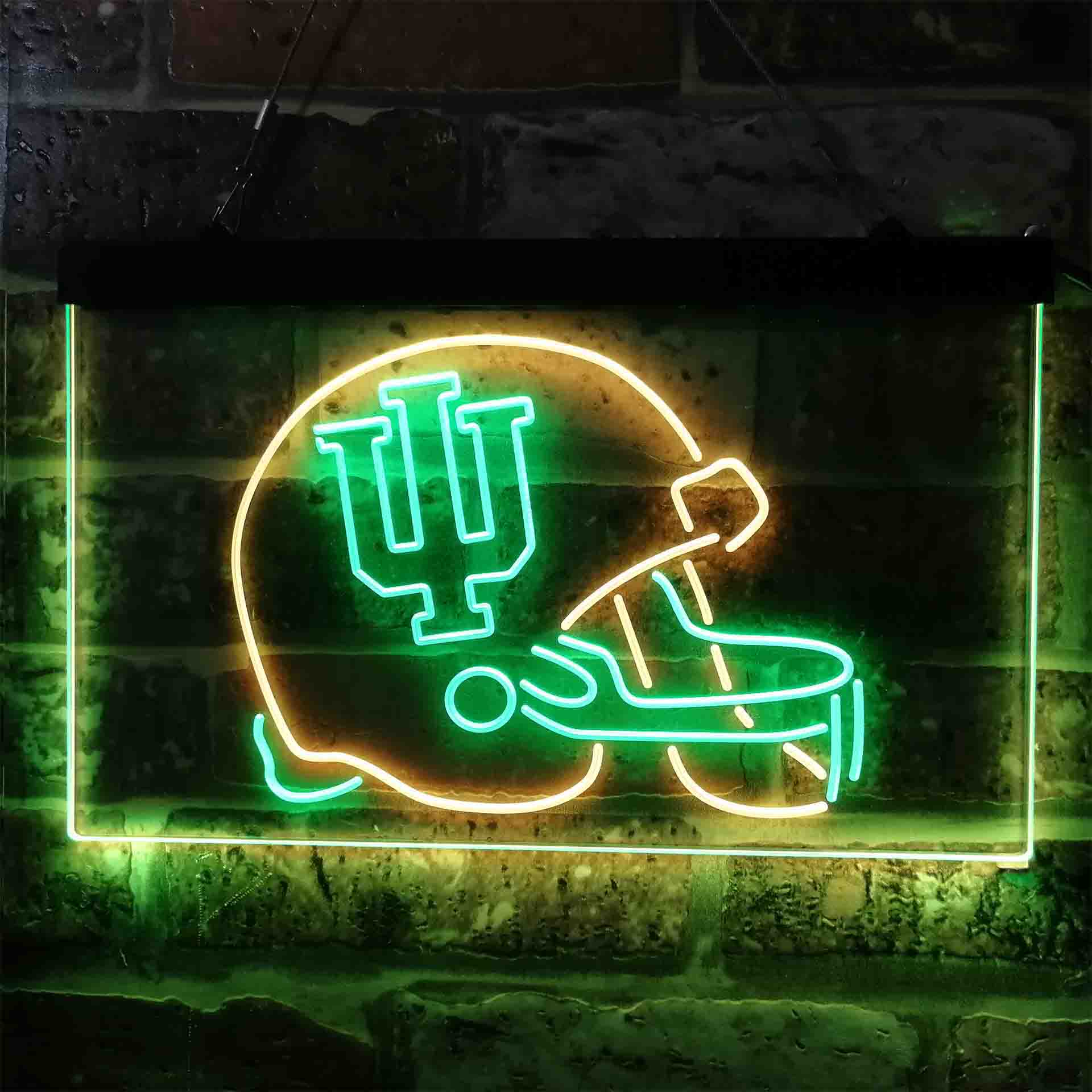 University Football Sport Team Indiana Hoosiers NCAA College Helmet Neon LED Sign