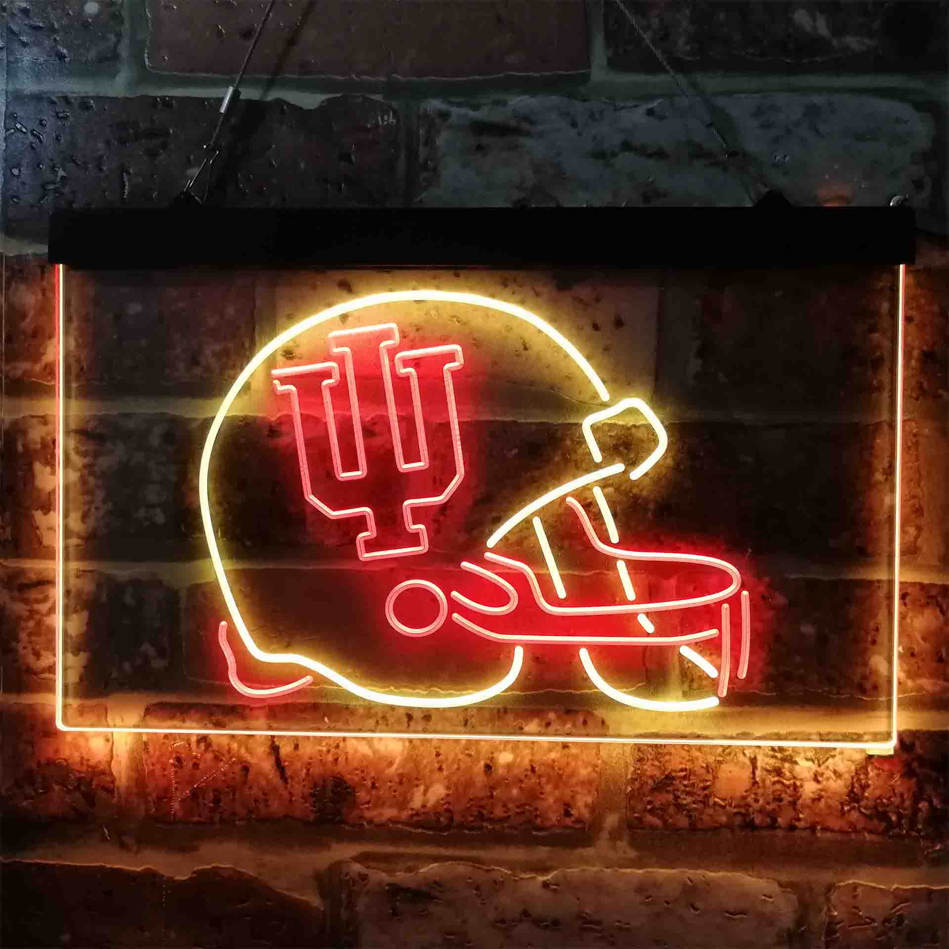 University Football Sport Team Indiana Hoosiers NCAA College Helmet Neon LED Sign