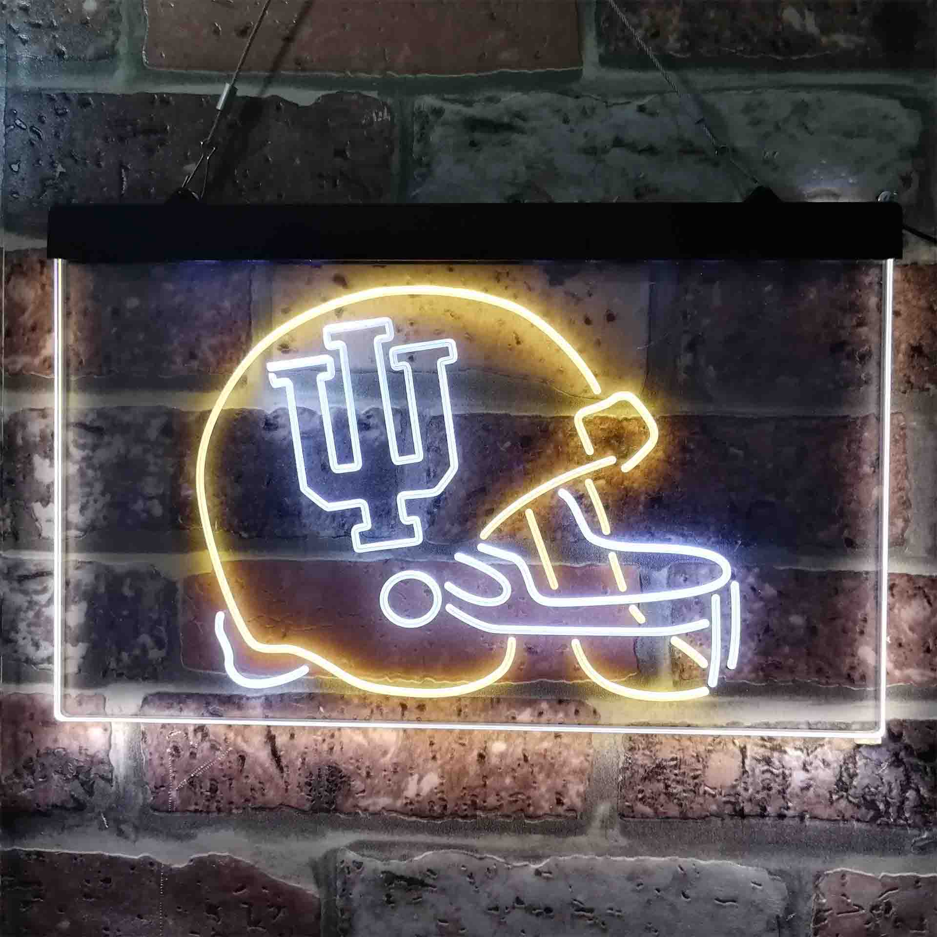 University Football Sport Team Indiana Hoosiers NCAA College Helmet Neon LED Sign