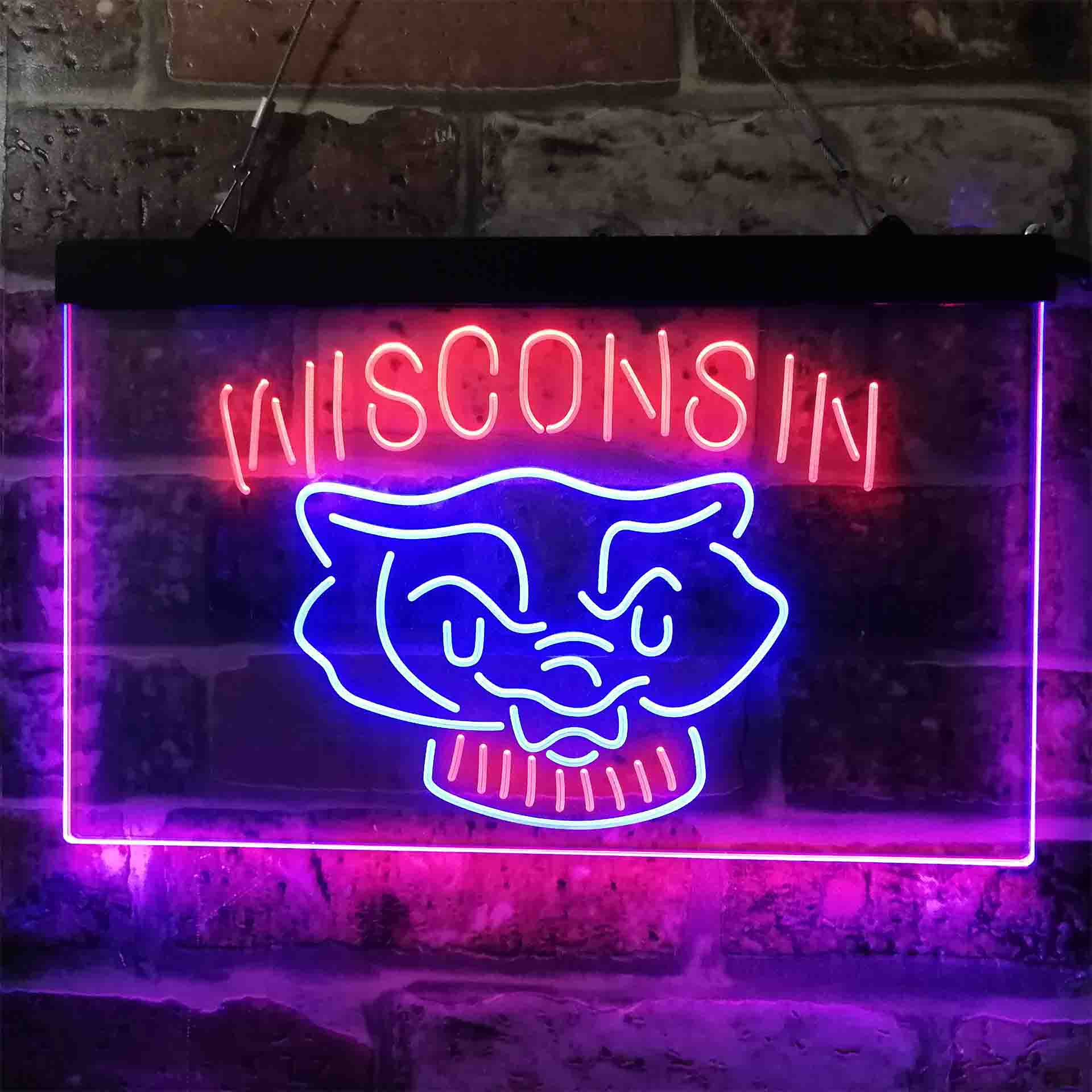 University Football Sport Team Wisconsin University Badgers NCAA College Neon LED Sign