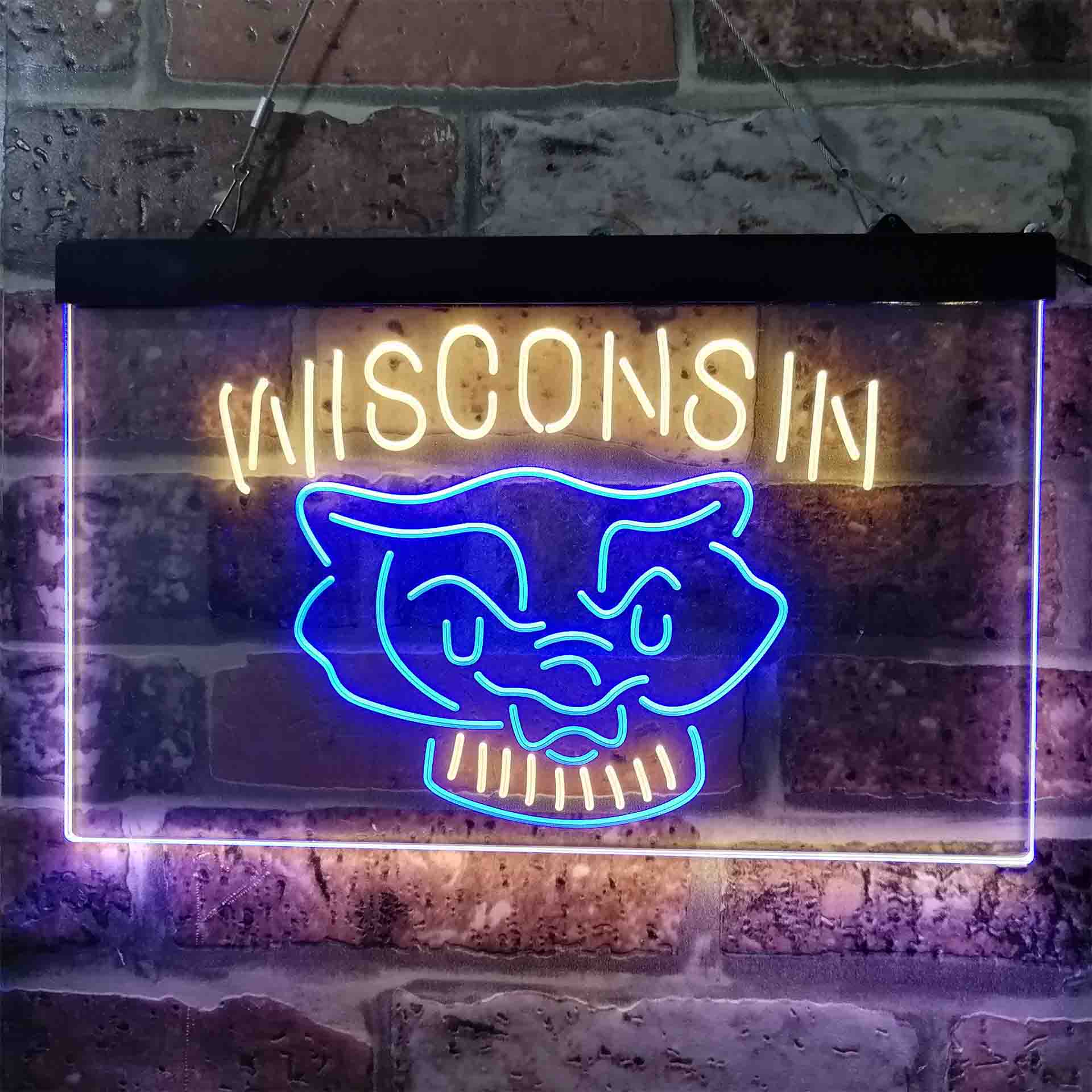 University Football Sport Team Wisconsin University Badgers NCAA College Neon LED Sign