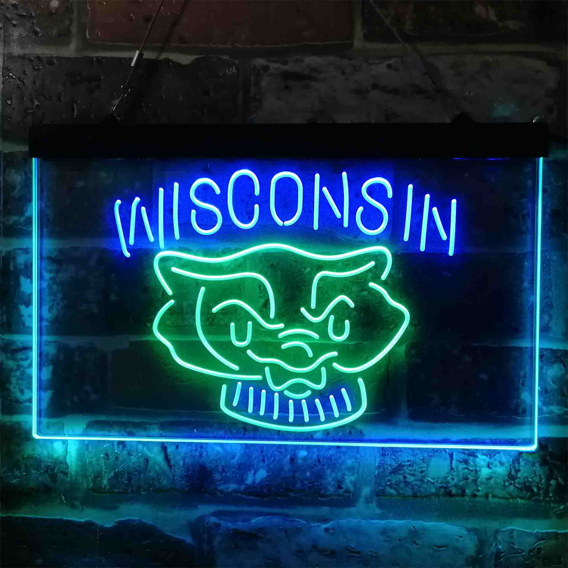 University Football Sport Team Wisconsin University Badgers NCAA College Neon LED Sign