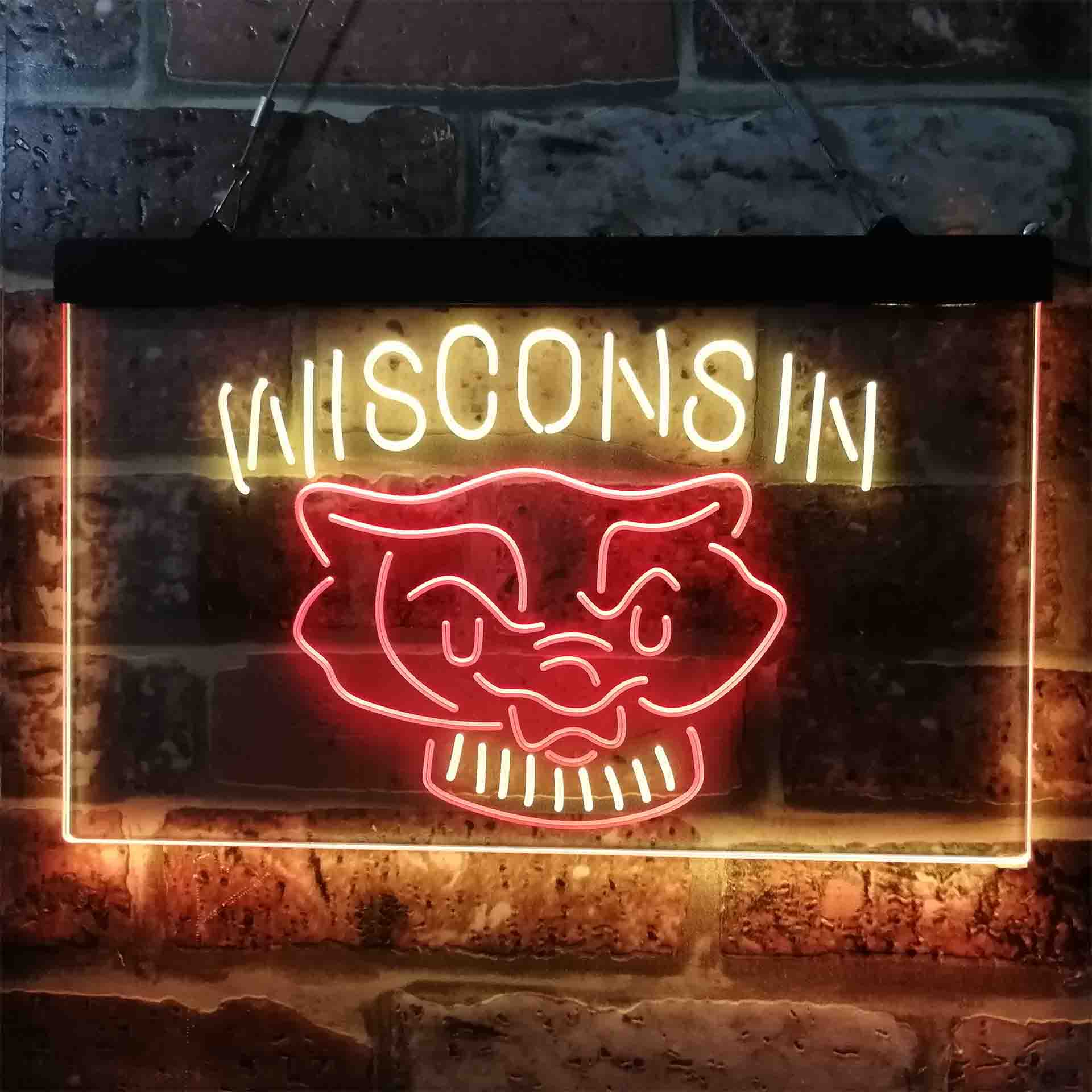 University Football Sport Team Wisconsin University Badgers NCAA College Neon LED Sign