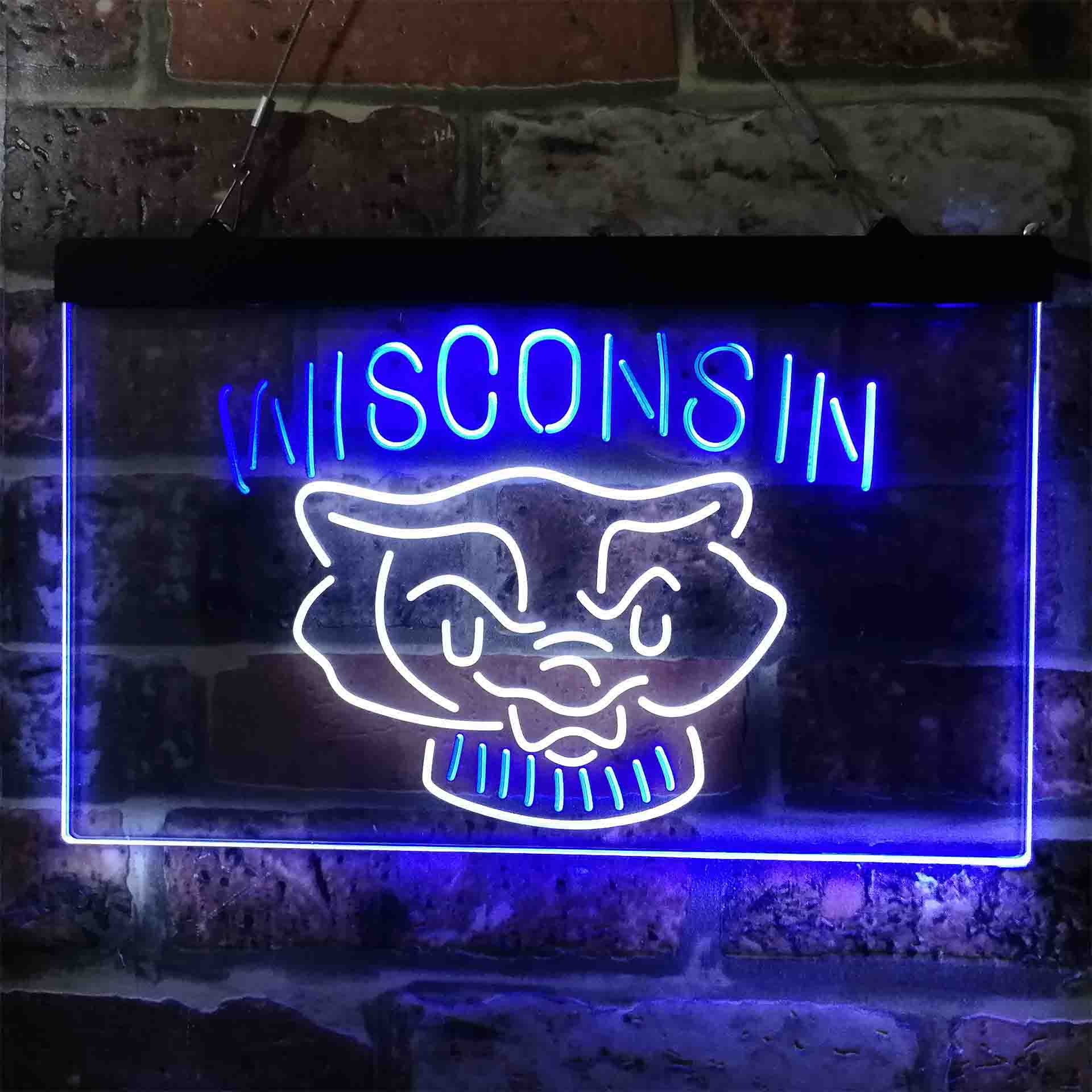 University Football Sport Team Wisconsin University Badgers NCAA College Neon LED Sign