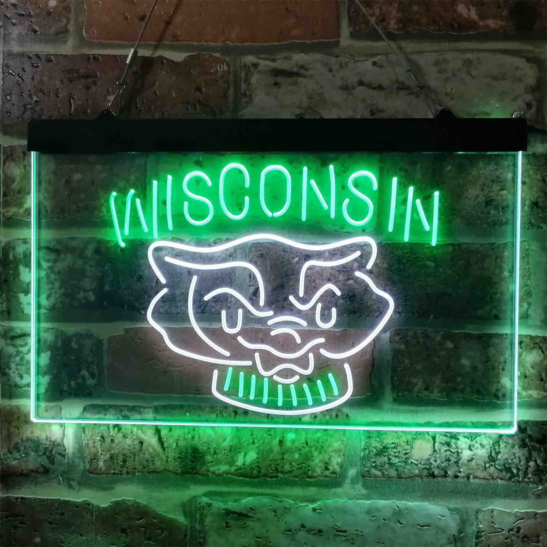 University Football Sport Team Wisconsin University Badgers NCAA College Neon LED Sign