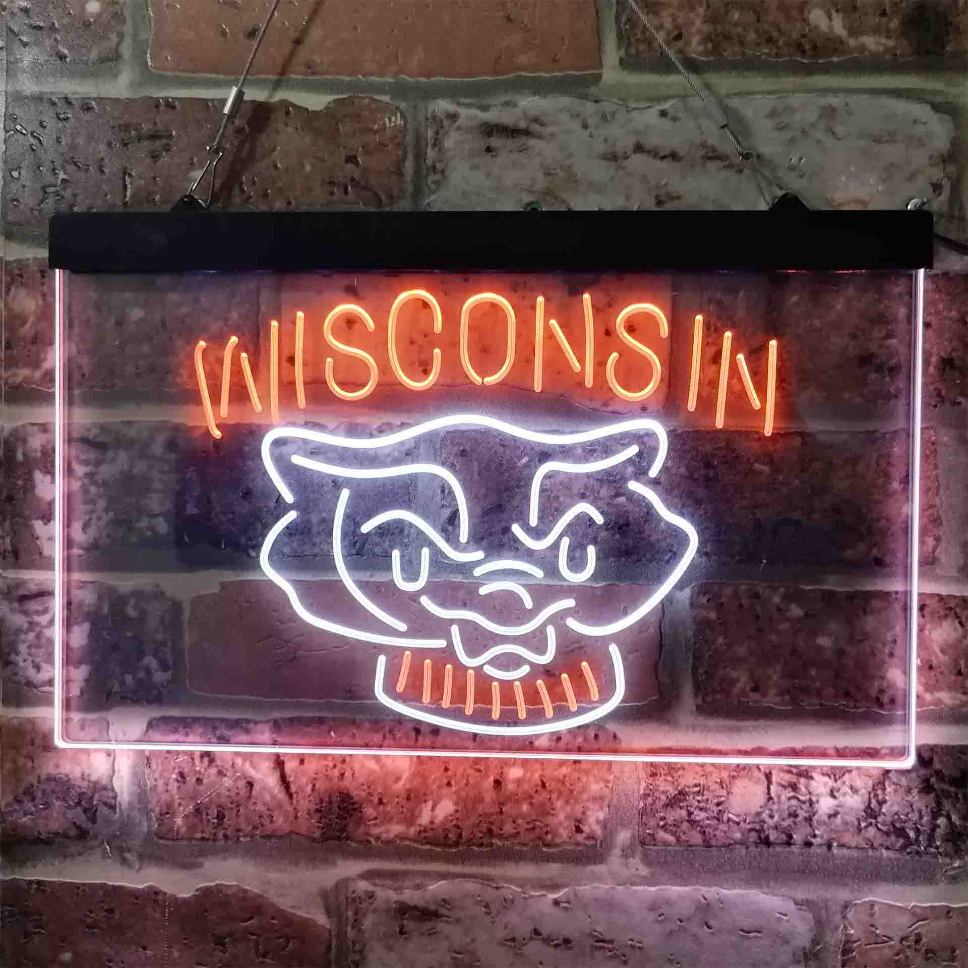 University Football Sport Team Wisconsin University Badgers NCAA College Neon LED Sign