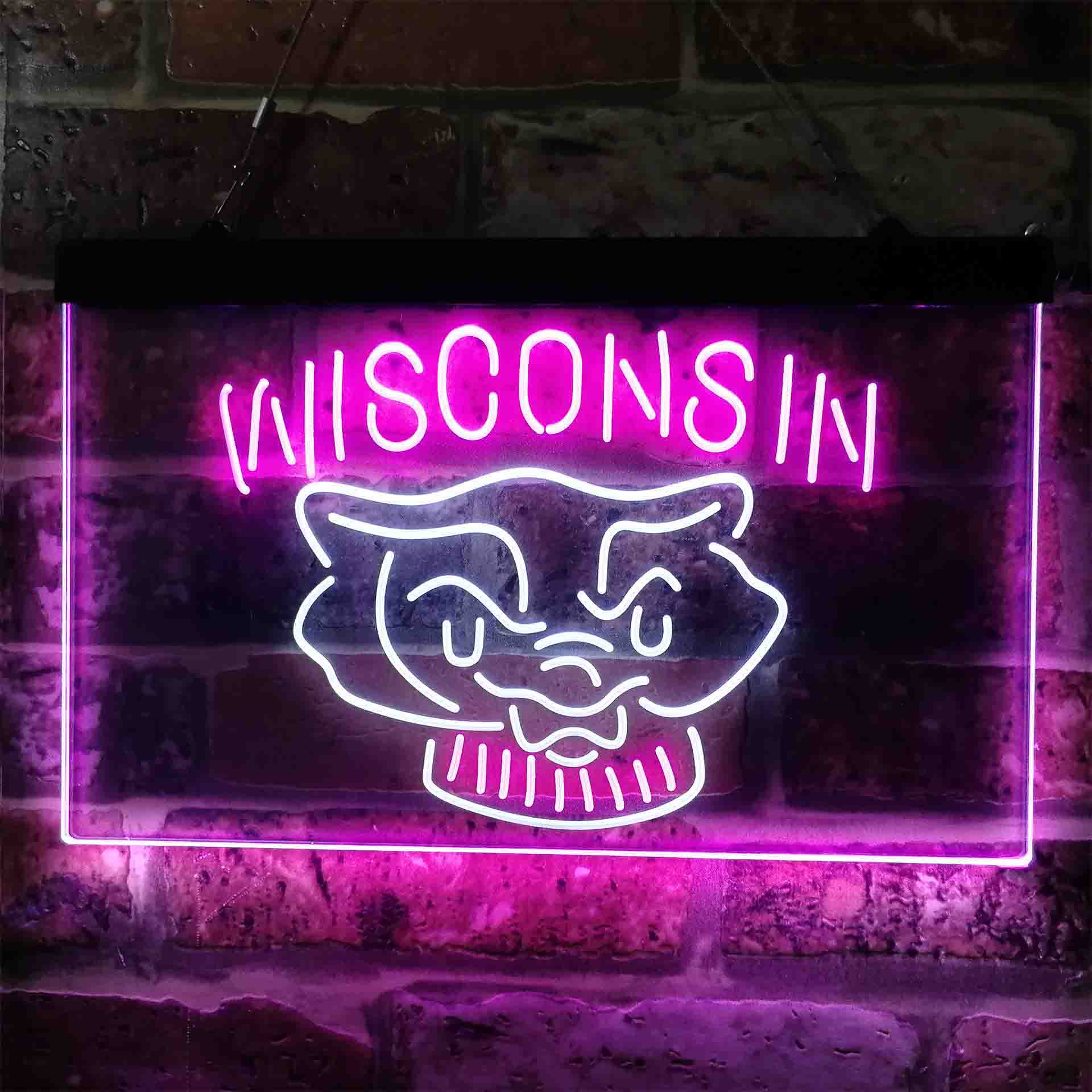 University Football Sport Team Wisconsin University Badgers NCAA College Neon LED Sign