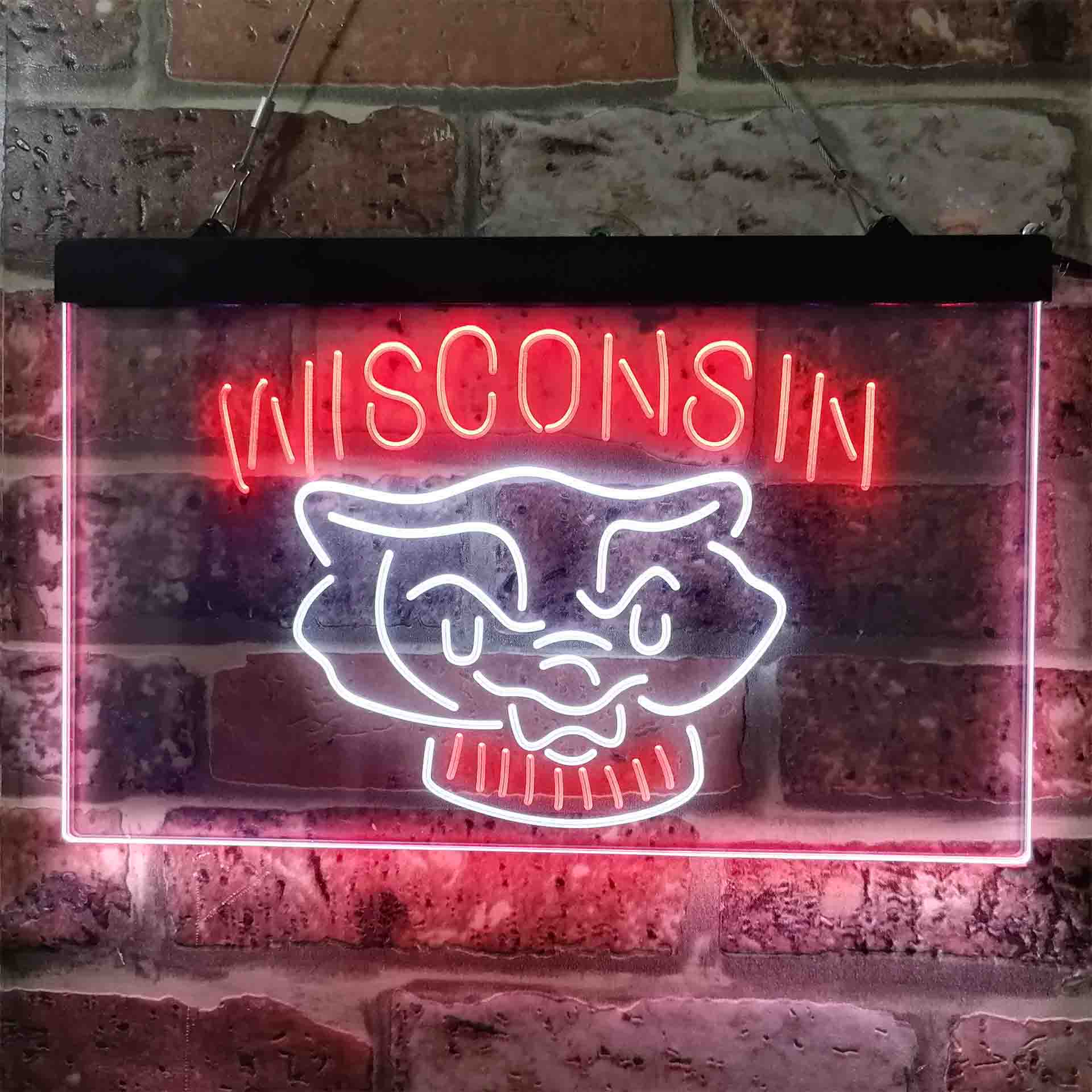 University Football Sport Team Wisconsin University Badgers NCAA College Neon LED Sign