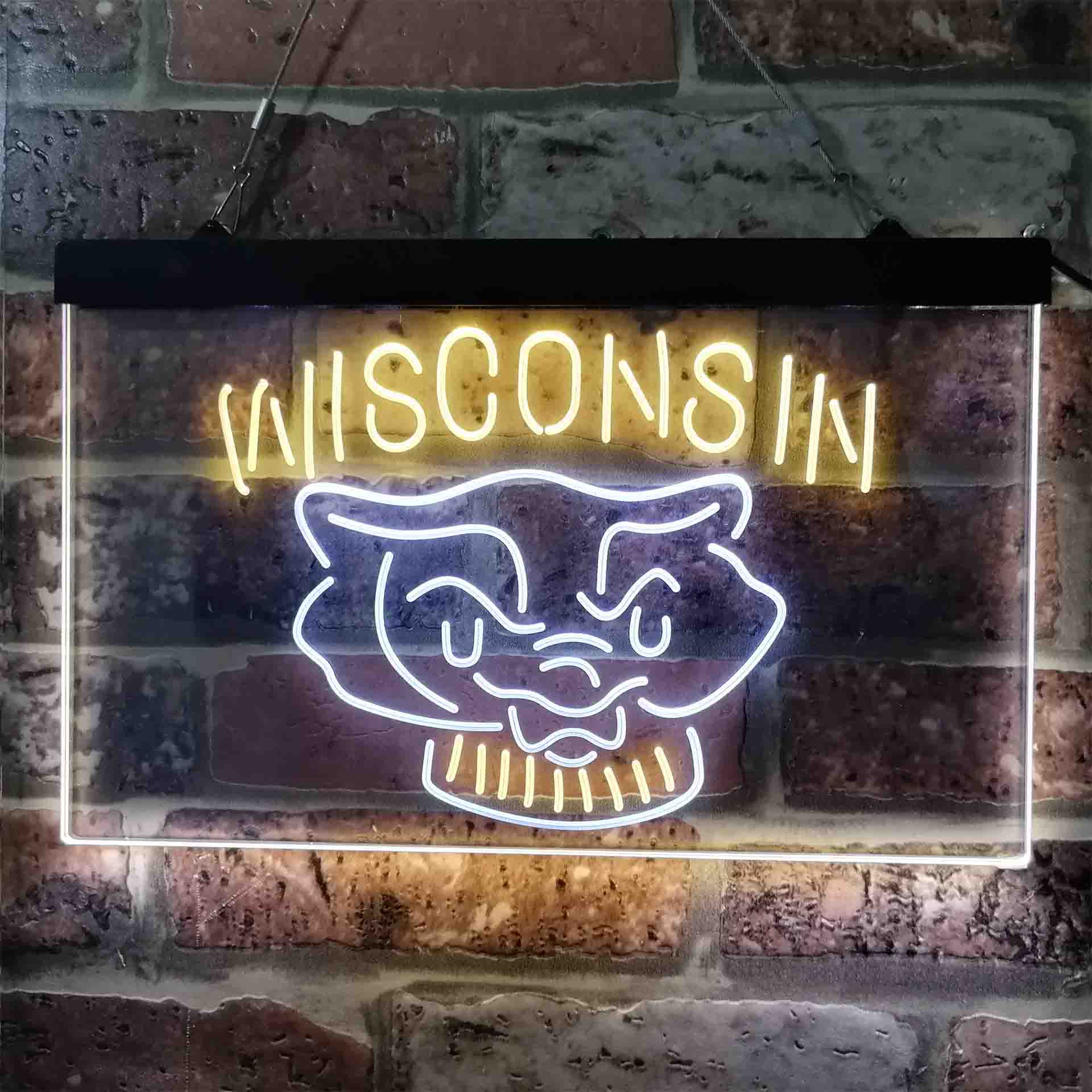 University Football Sport Team Wisconsin University Badgers NCAA College Neon LED Sign