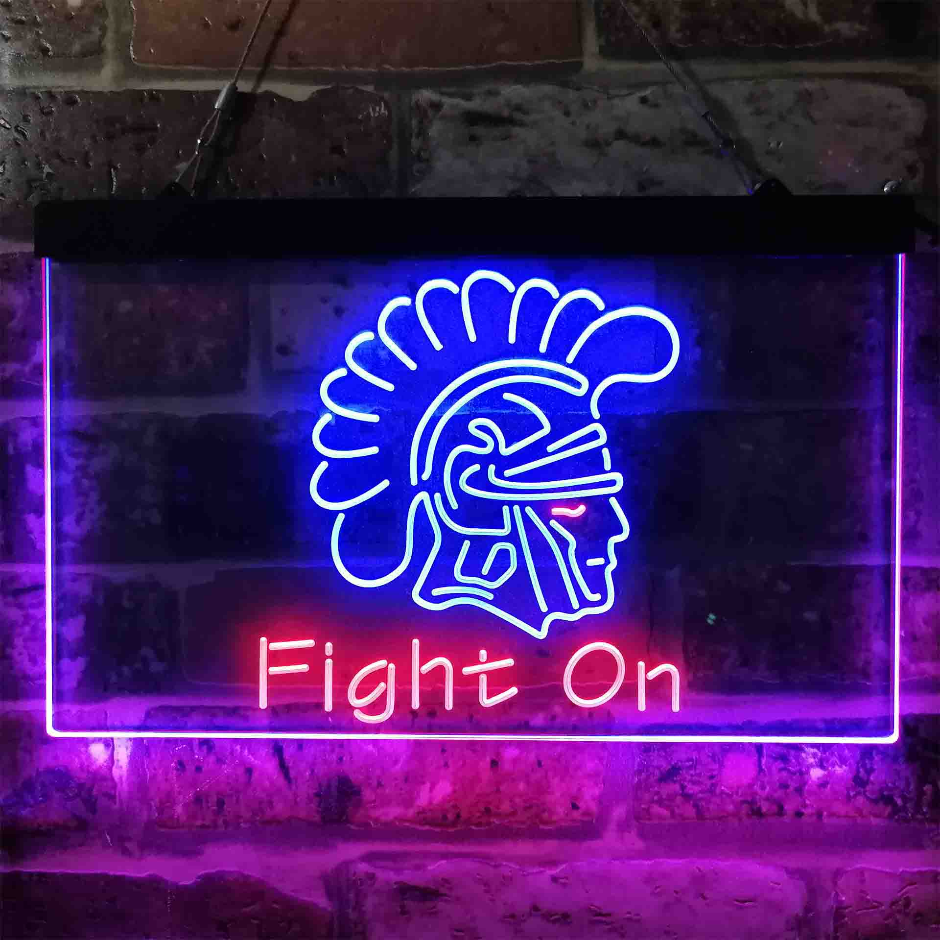 University Football Sport Team Southern California Trojans University NCAA College Fight On Neon LED Sign
