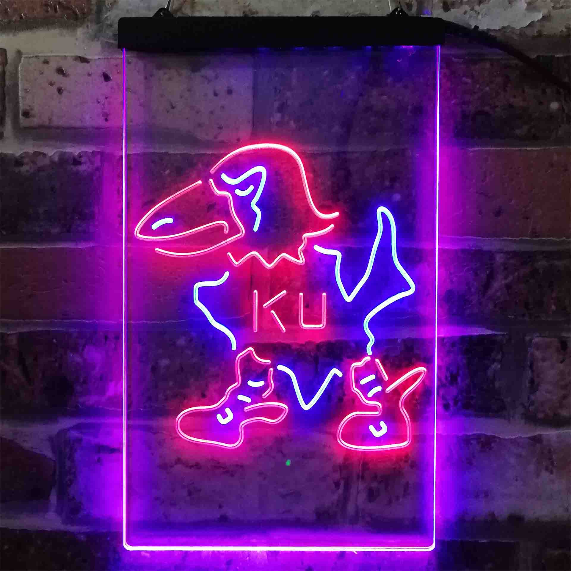 University Football Sport Team Kansas Jayhawks University NCAA College Neon LED Sign