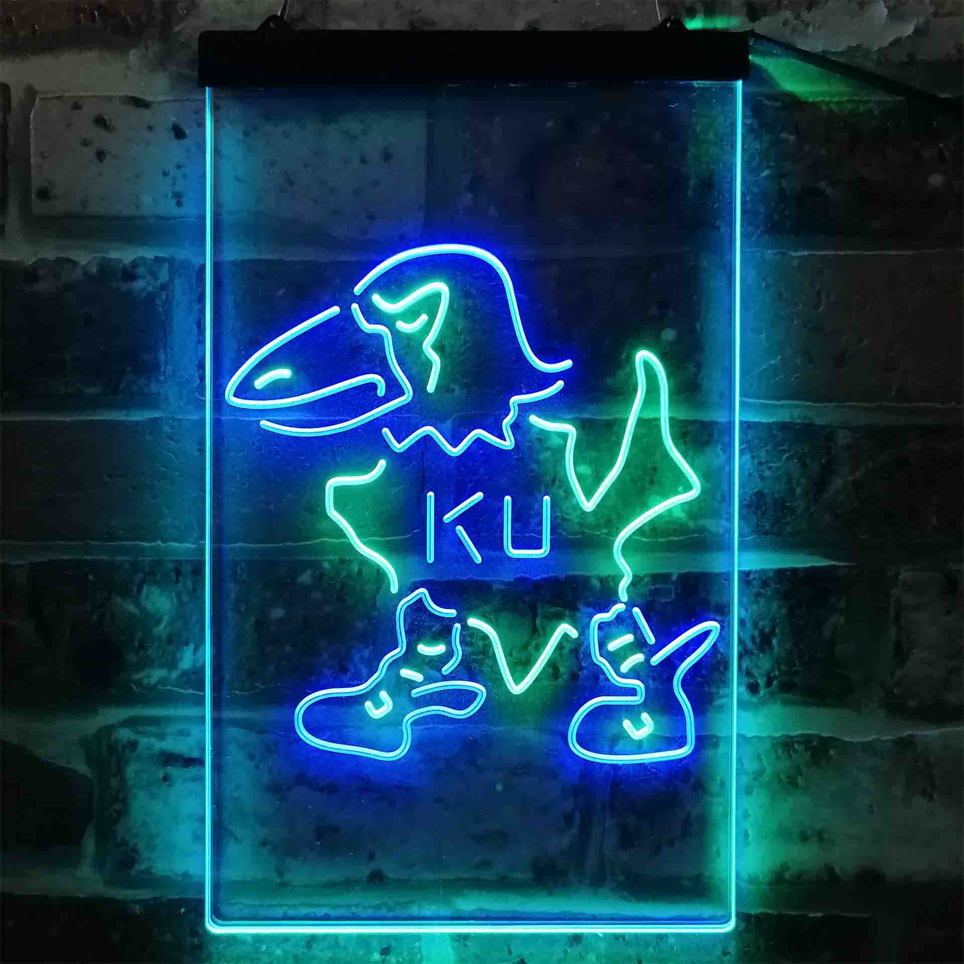 University Football Sport Team Kansas Jayhawks University NCAA College Neon LED Sign