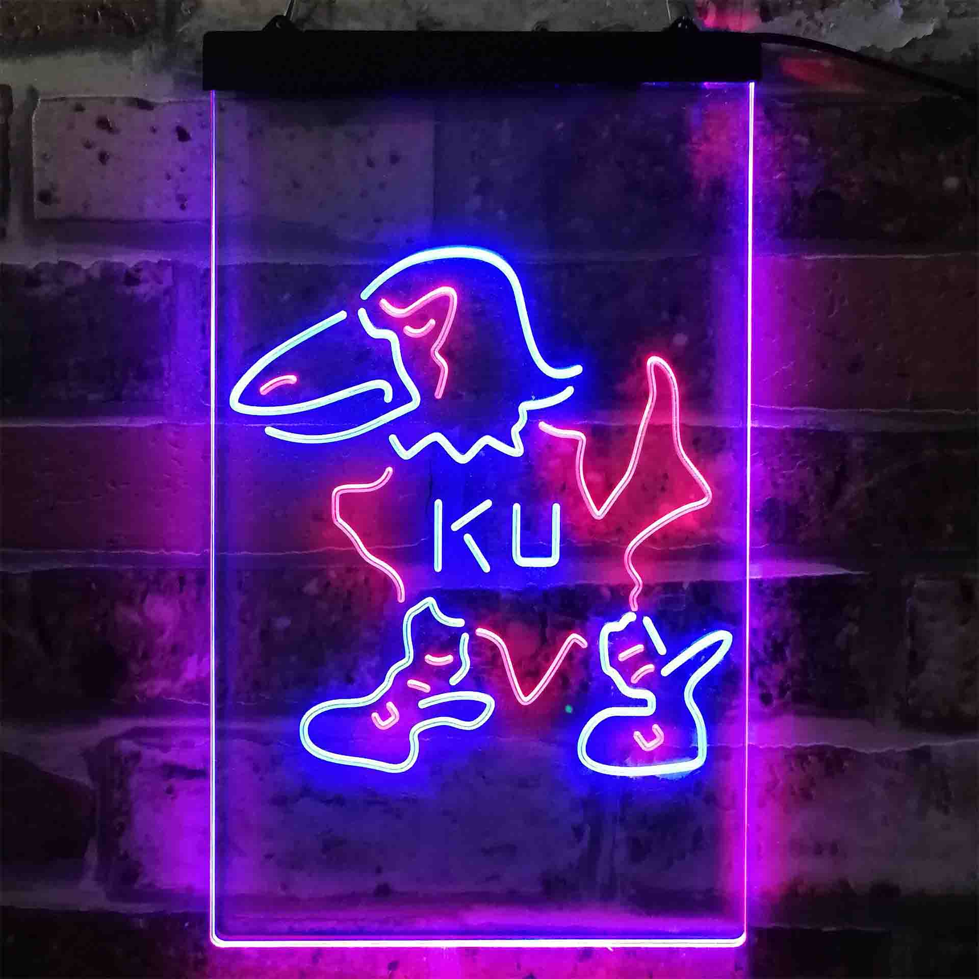 University Football Sport Team Kansas Jayhawks University NCAA College Neon LED Sign