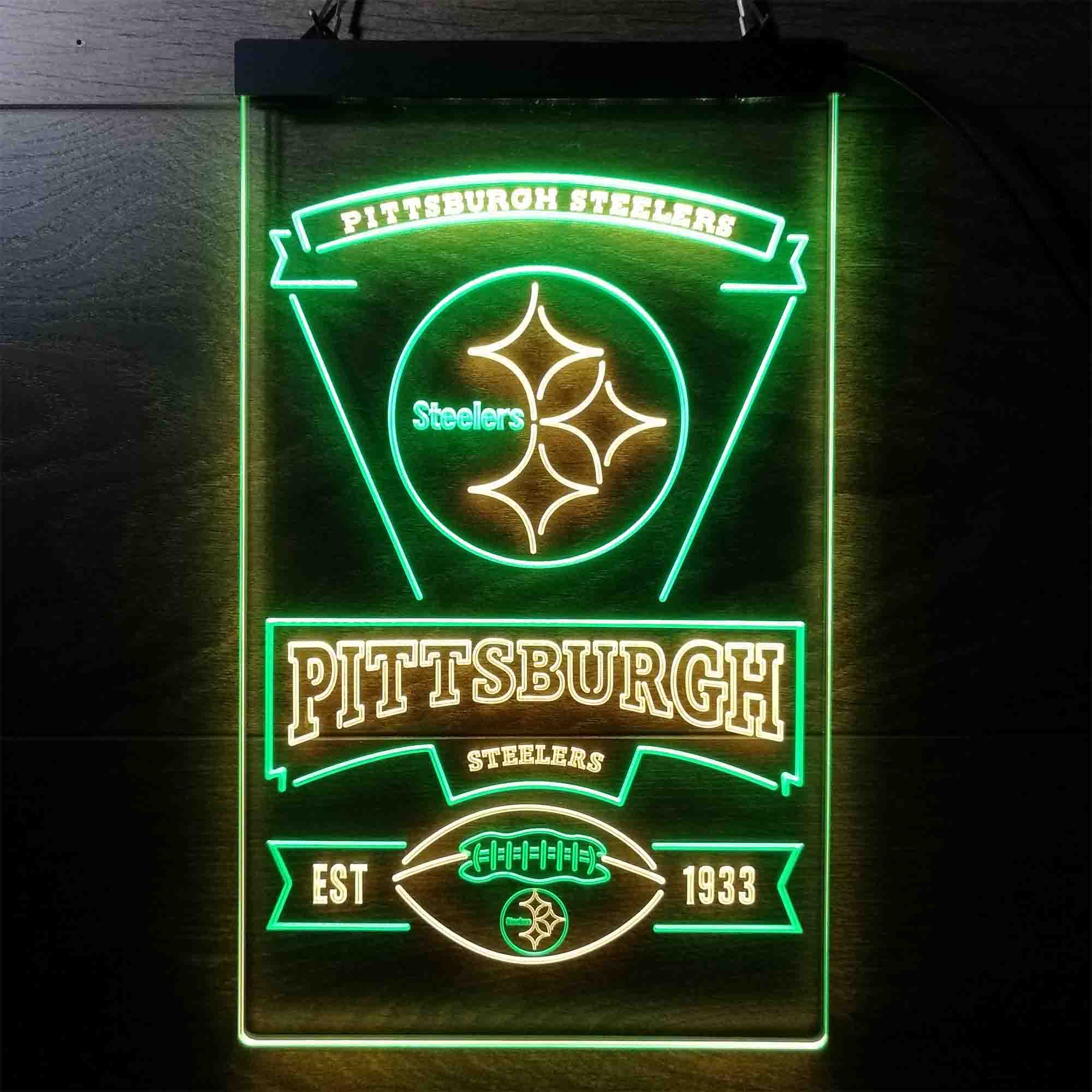 Pittsburgh Steelers EST 1933 Neon LED Sign