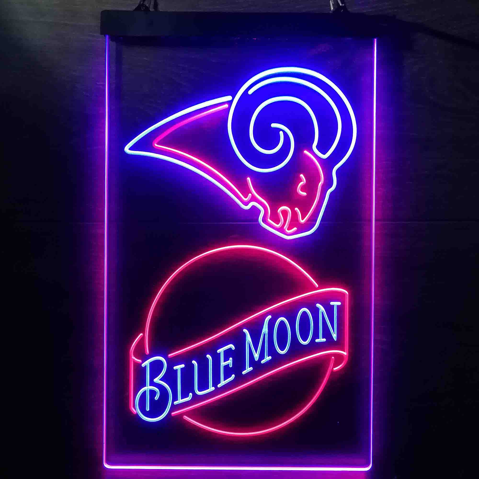 Blue Moon Bar Los Angeles Rams Est. 1937 Neon LED Sign