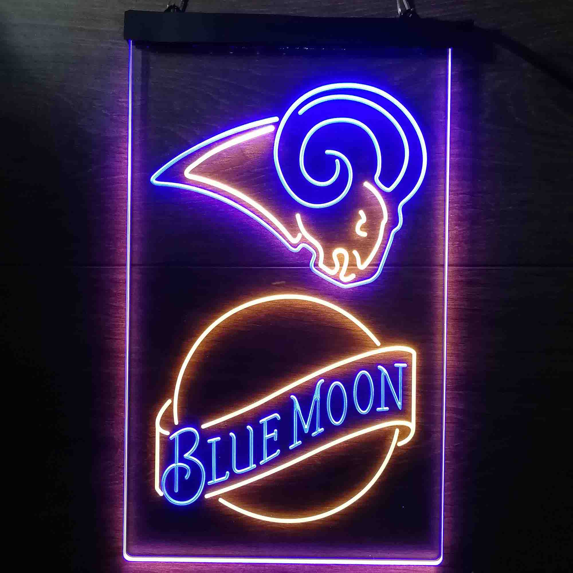 Blue Moon Bar Los Angeles Rams Est. 1937 Neon LED Sign