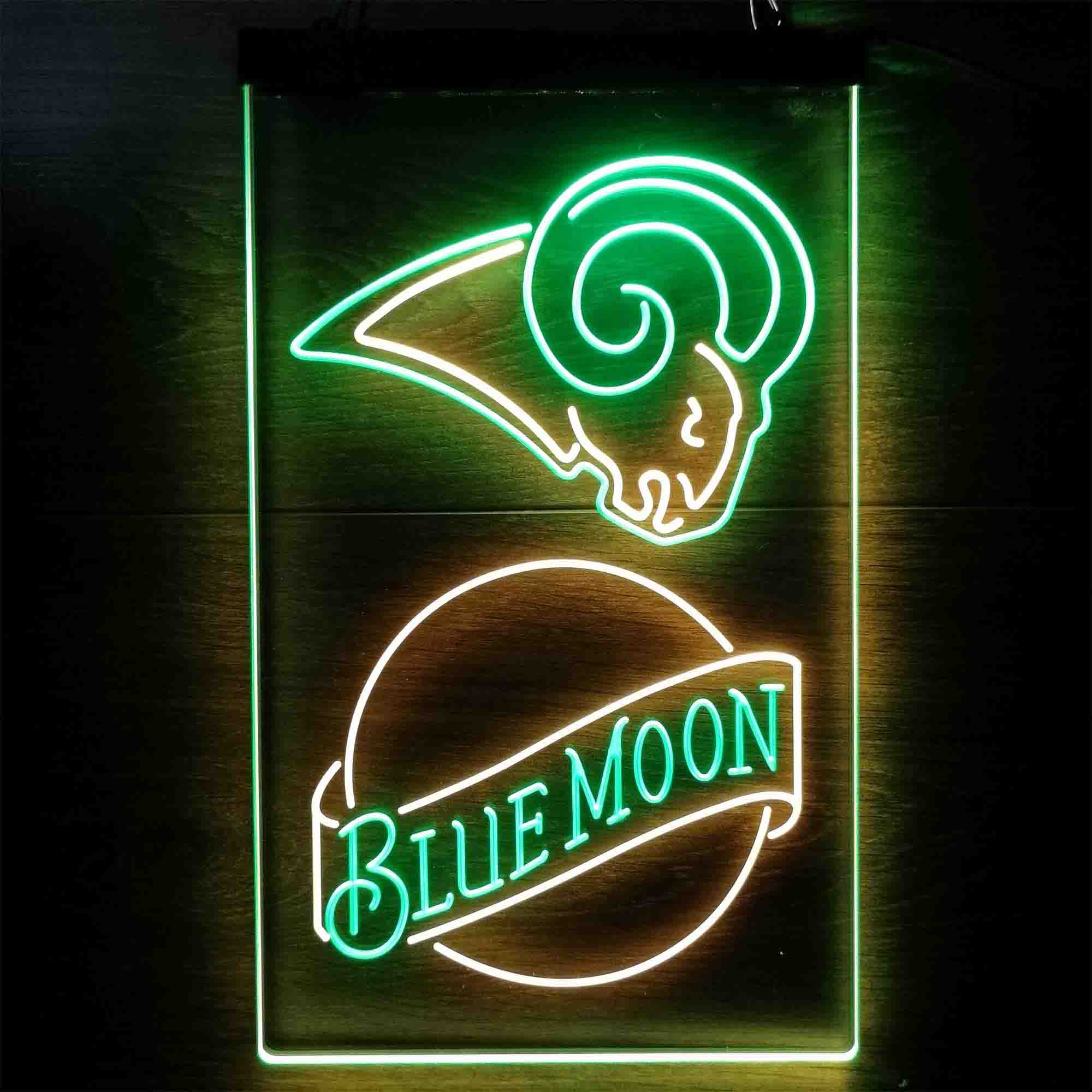 Blue Moon Bar Los Angeles Rams Est. 1937 Neon LED Sign