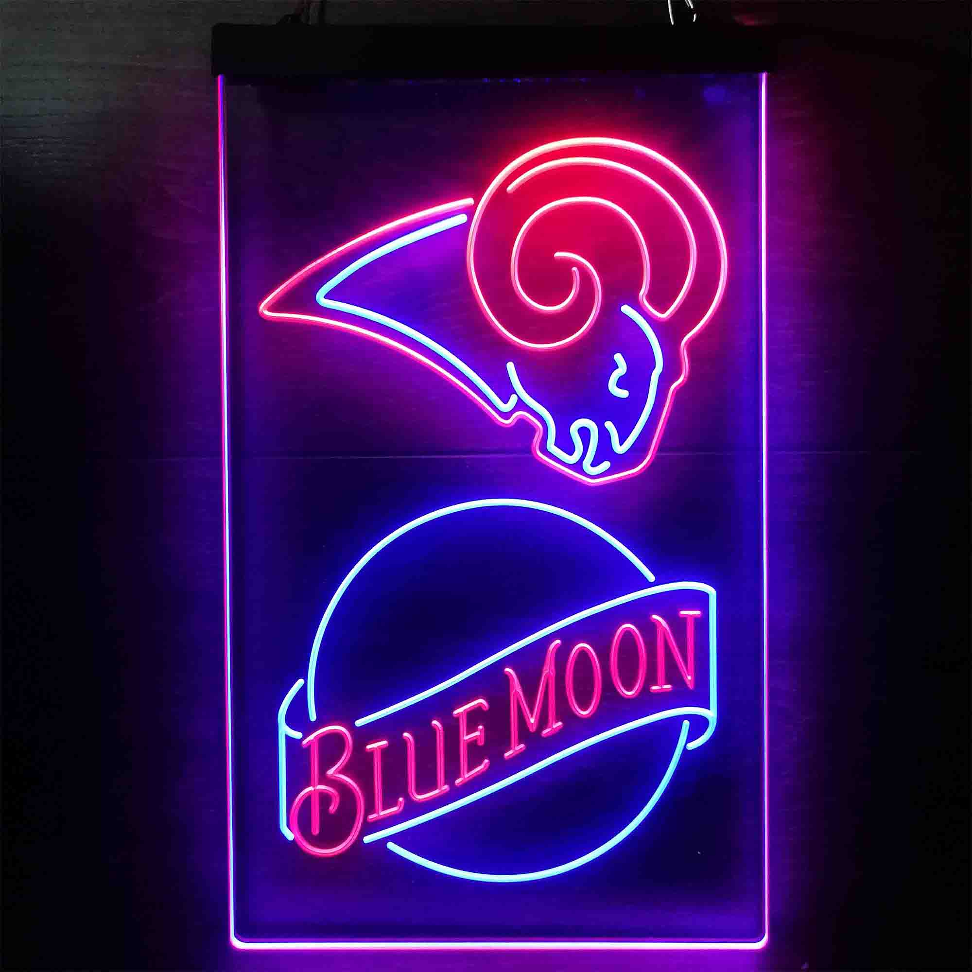 Blue Moon Bar Los Angeles Rams Est. 1937 Neon LED Sign