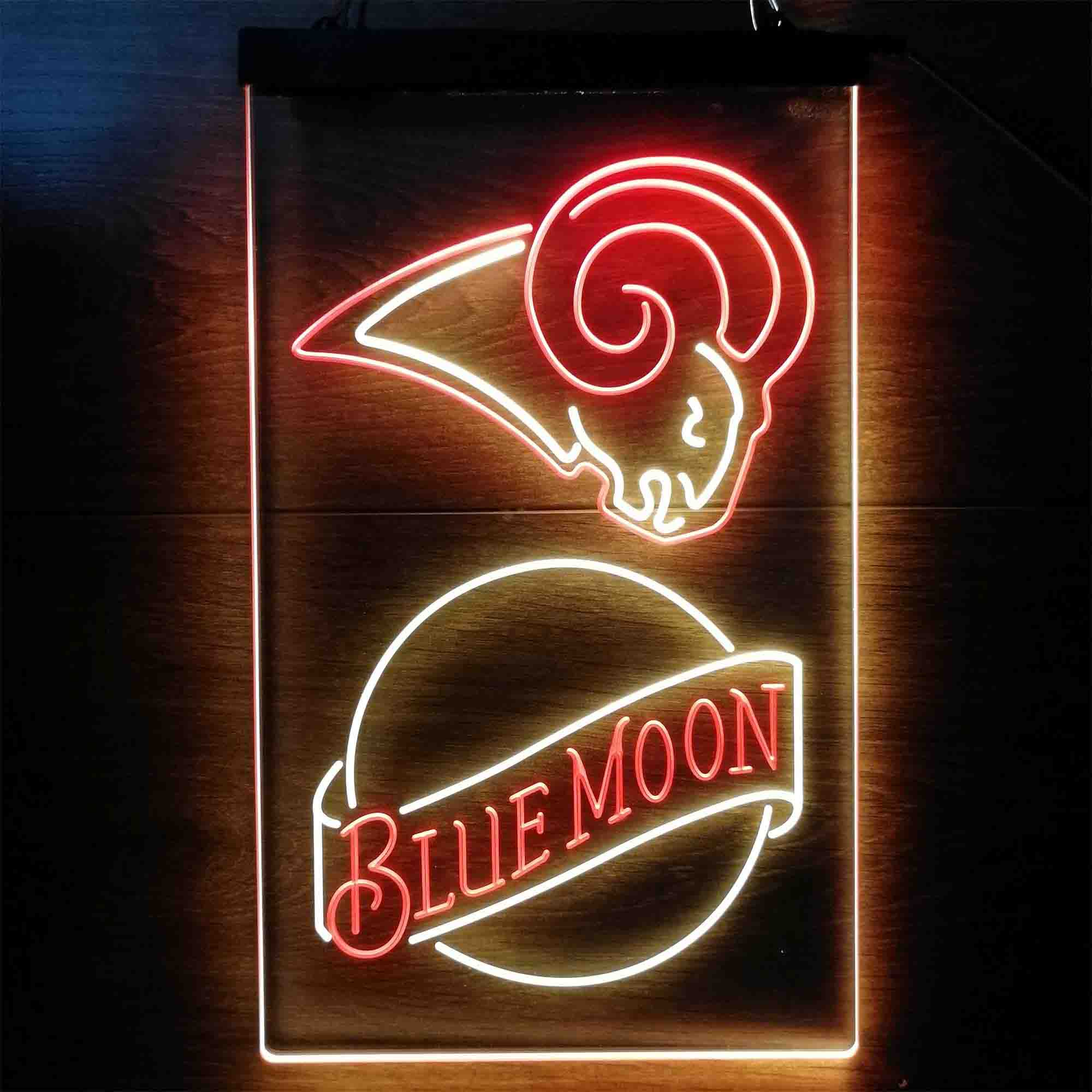 Blue Moon Bar Los Angeles Rams Est. 1937 Neon LED Sign