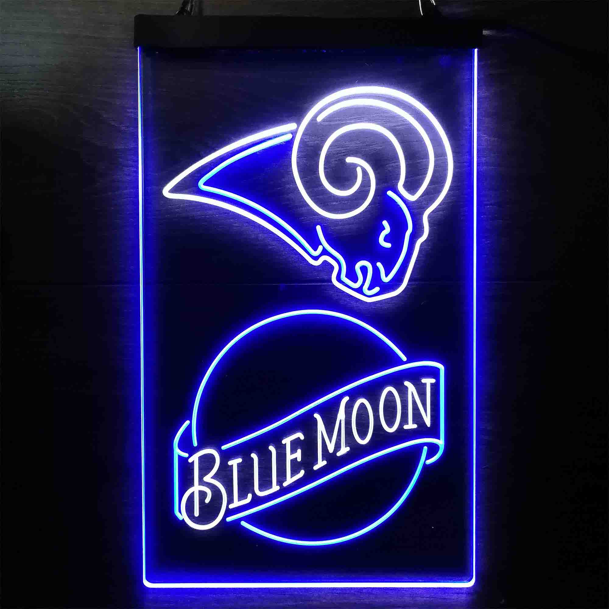 Blue Moon Bar Los Angeles Rams Est. 1937 Neon LED Sign