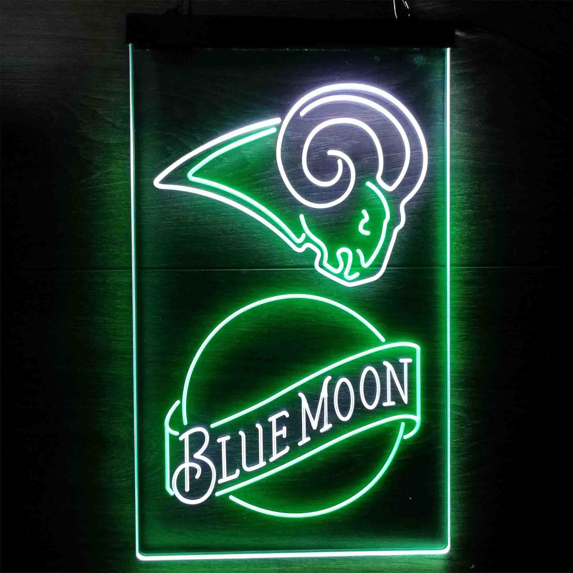 Blue Moon Bar Los Angeles Rams Est. 1937 Neon LED Sign