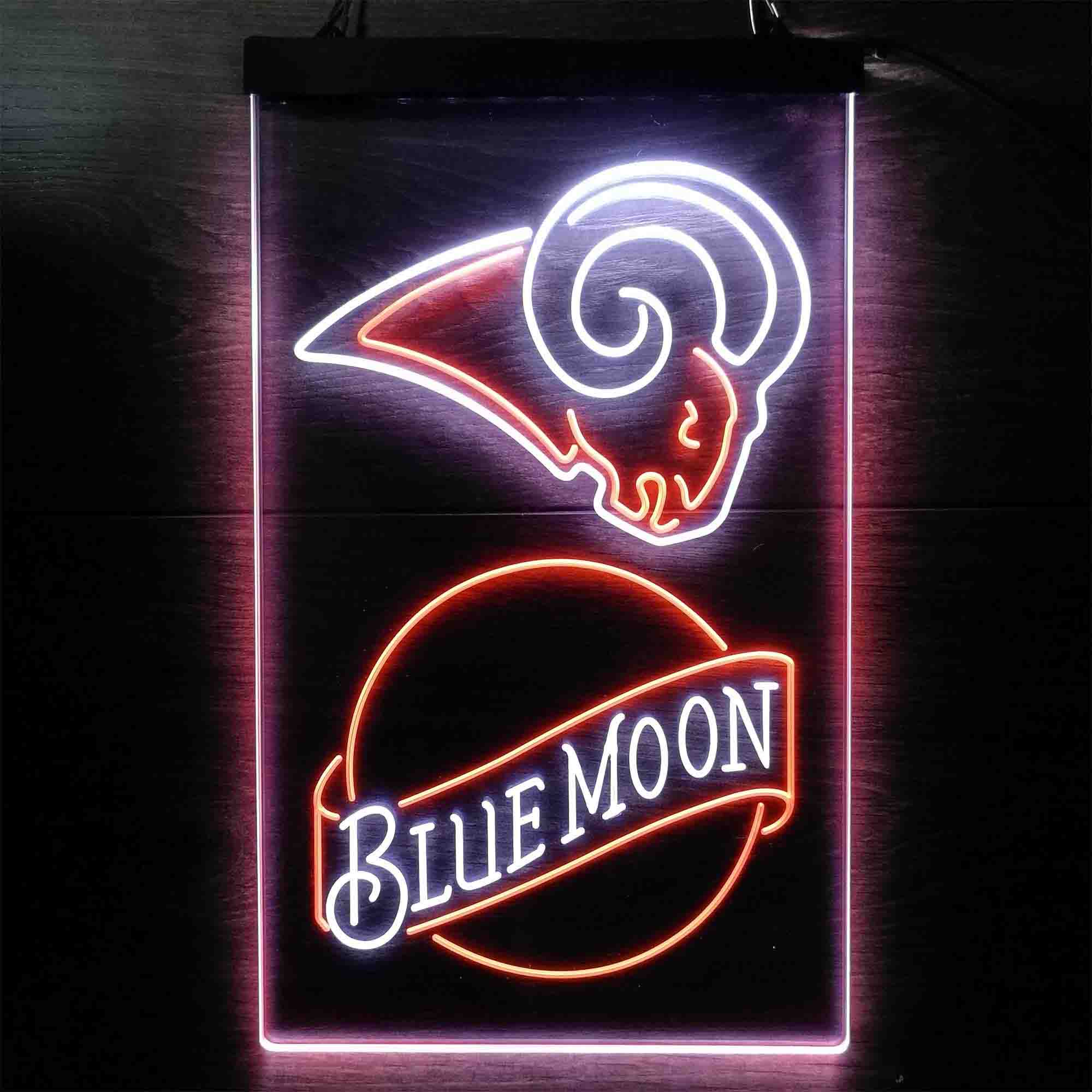 Blue Moon Bar Los Angeles Rams Est. 1937 Neon LED Sign