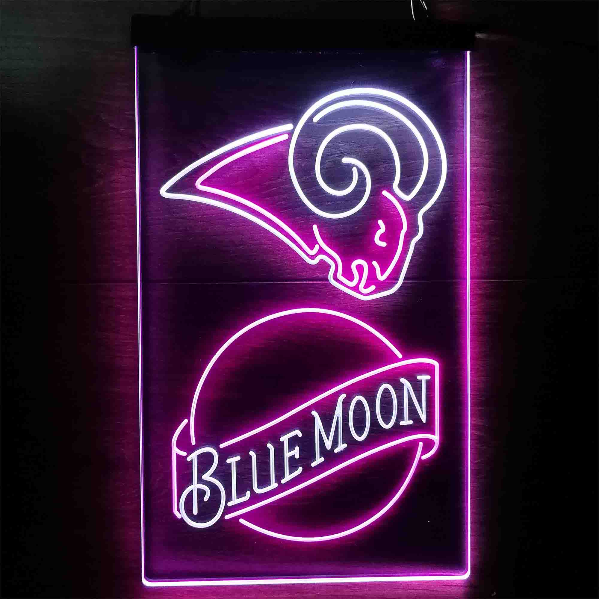 Blue Moon Bar Los Angeles Rams Est. 1937 Neon LED Sign