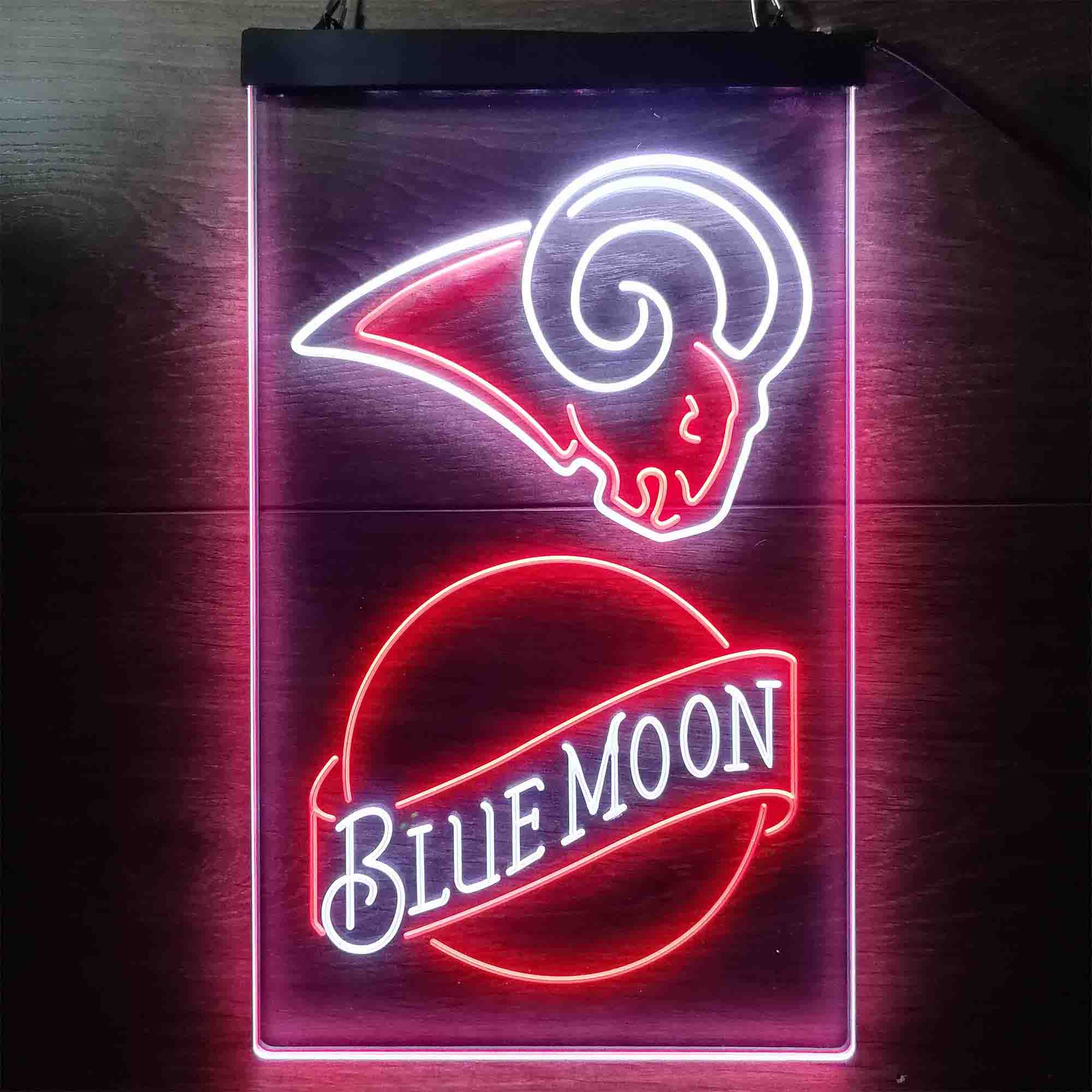 Blue Moon Bar Los Angeles Rams Est. 1937 Neon LED Sign