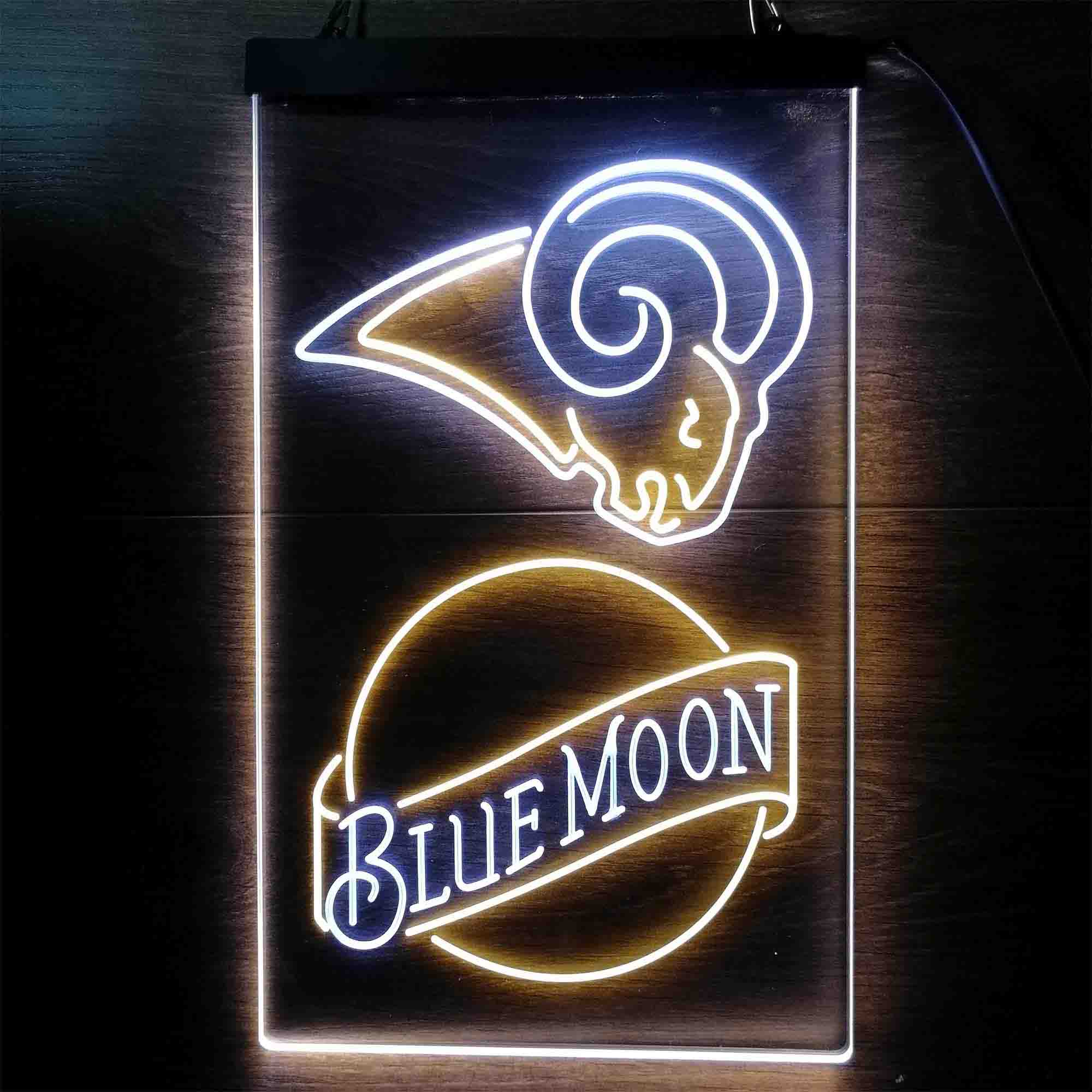 Blue Moon Bar Los Angeles Rams Est. 1937 Neon LED Sign