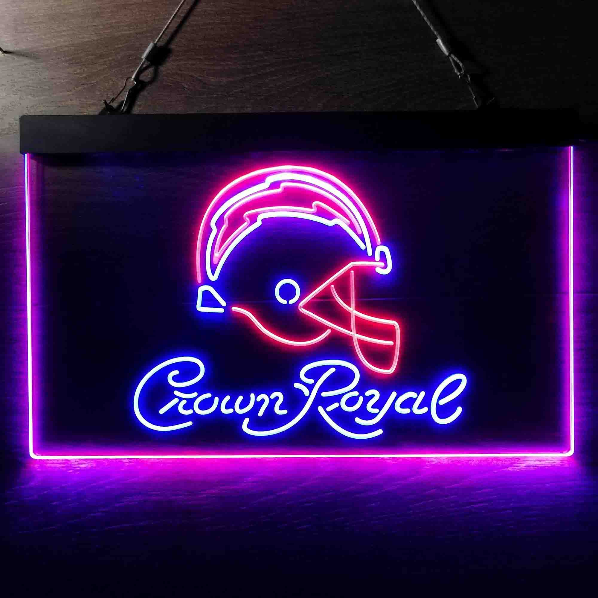 Crown Royal Bar Los Angeles Chargers Est. 1960 Neon LED Sign