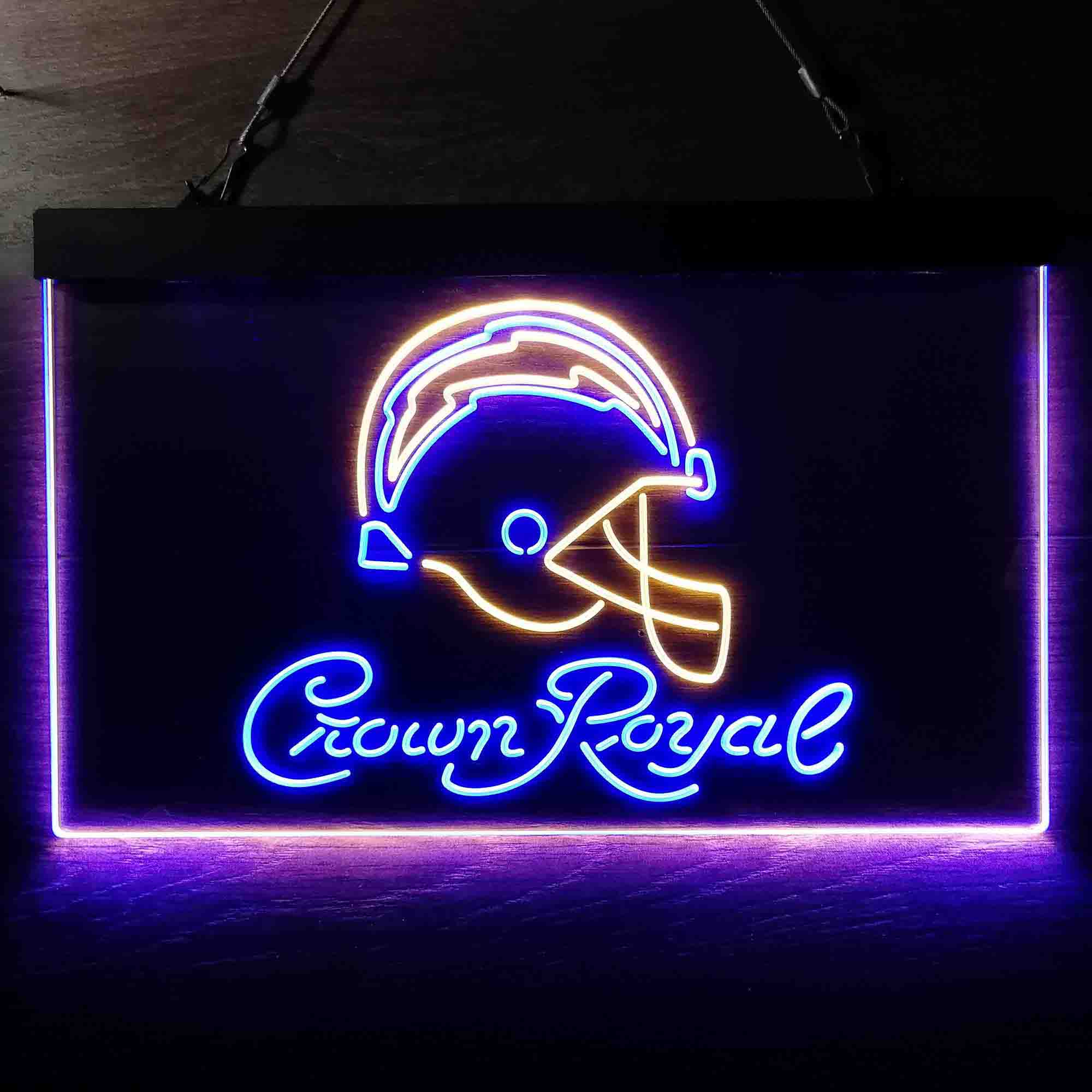 Crown Royal Bar Los Angeles Chargers Est. 1960 Neon LED Sign