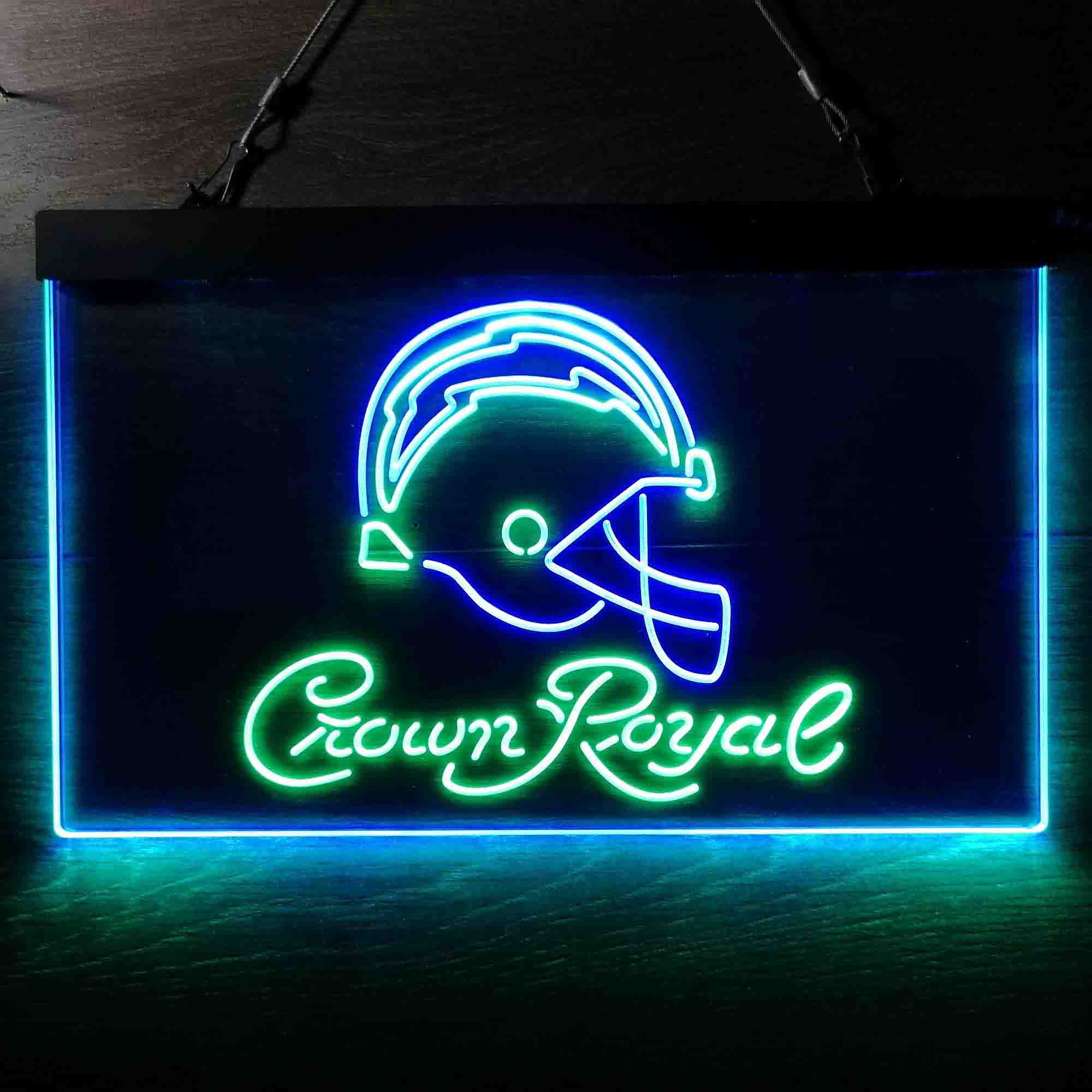 Crown Royal Bar Los Angeles Chargers Est. 1960 Neon LED Sign