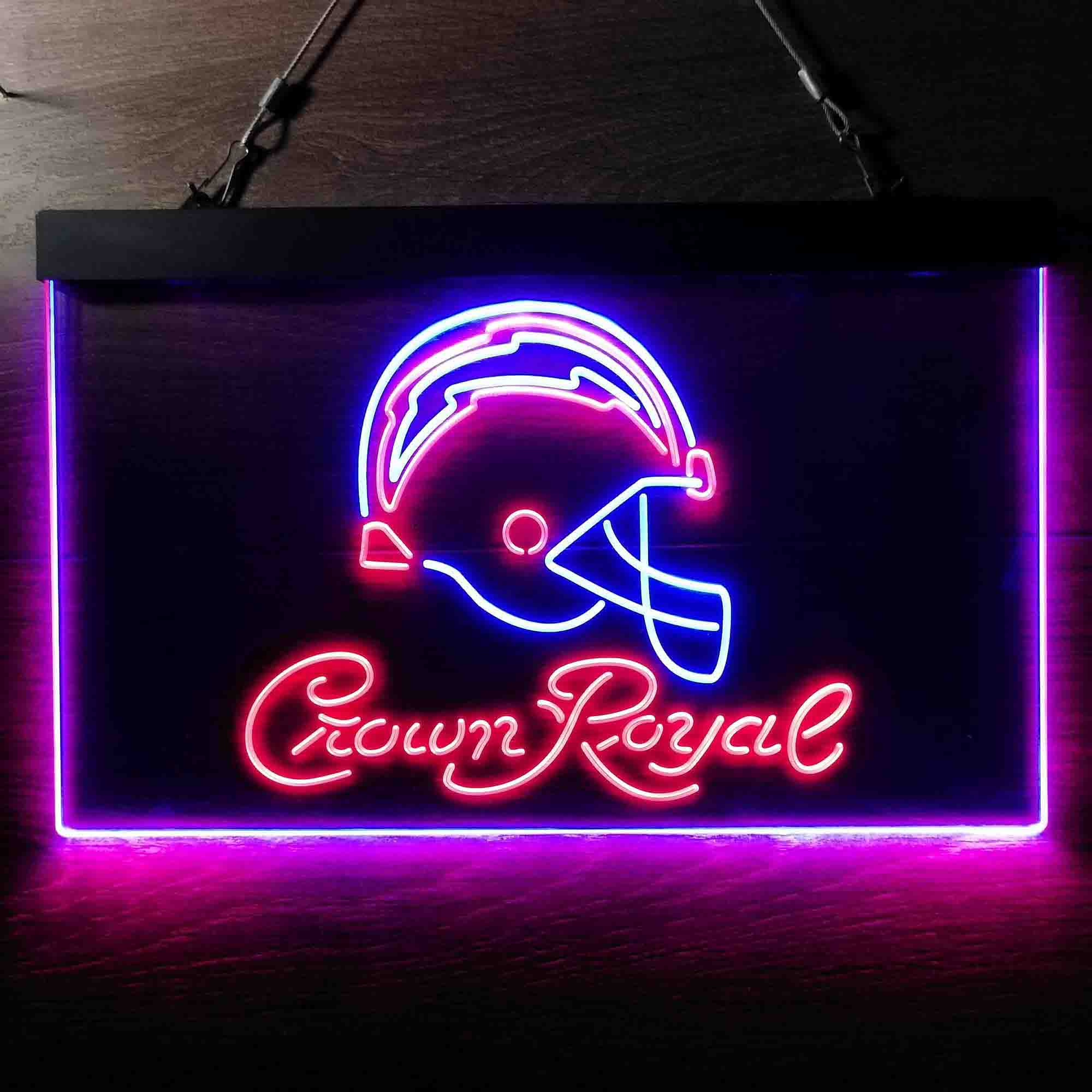 Crown Royal Bar Los Angeles Chargers Est. 1960 Neon LED Sign