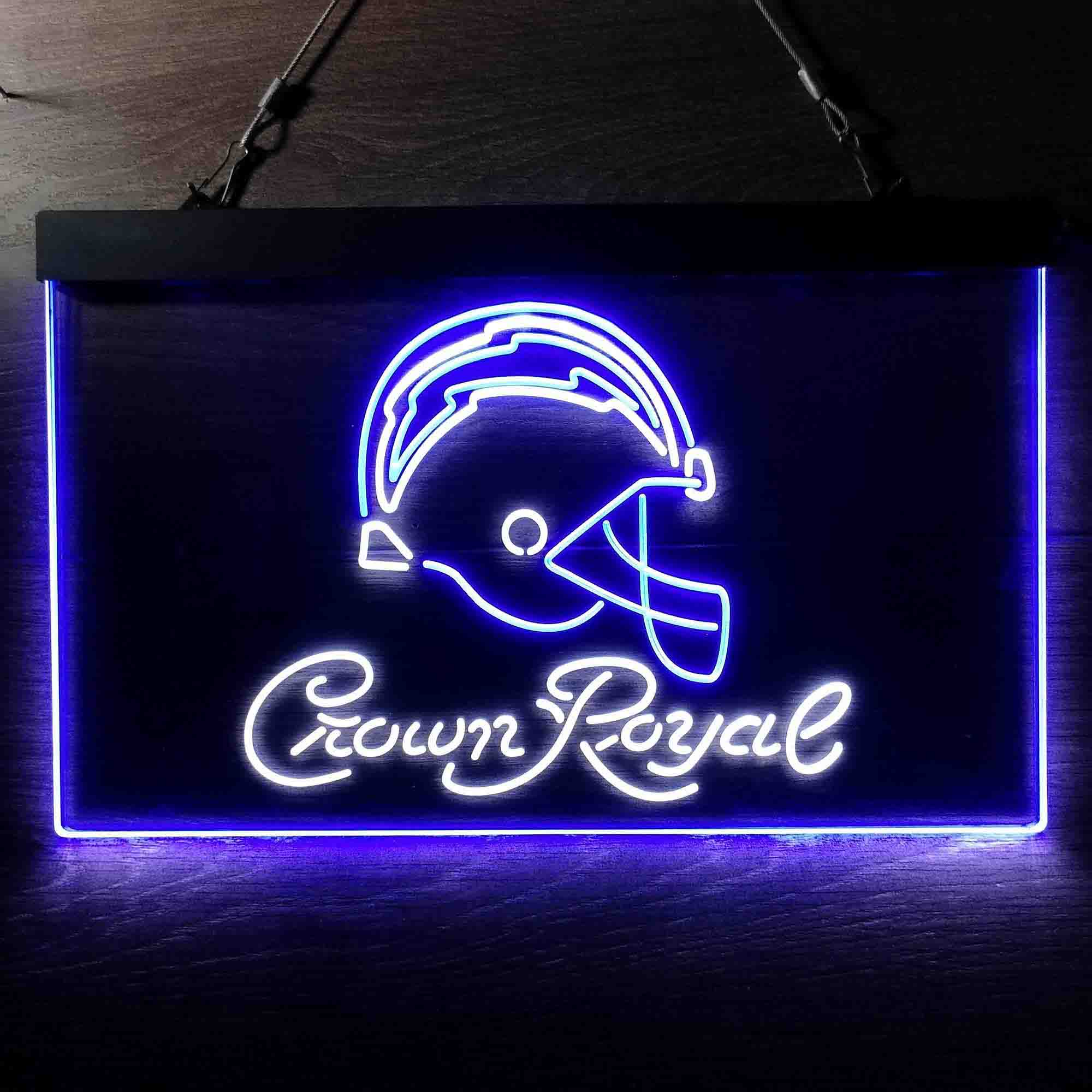 Crown Royal Bar Los Angeles Chargers Est. 1960 Neon LED Sign