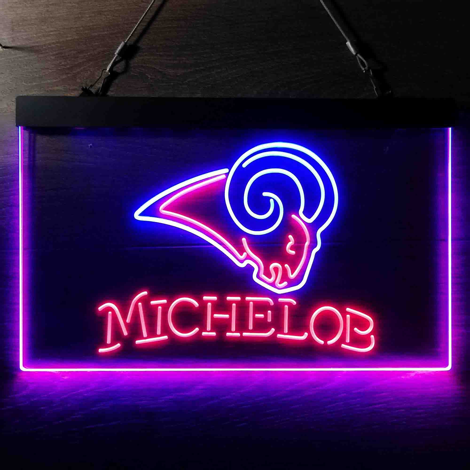 Michelob Bar Los Angeles Rams Est. 1937 Neon LED Sign