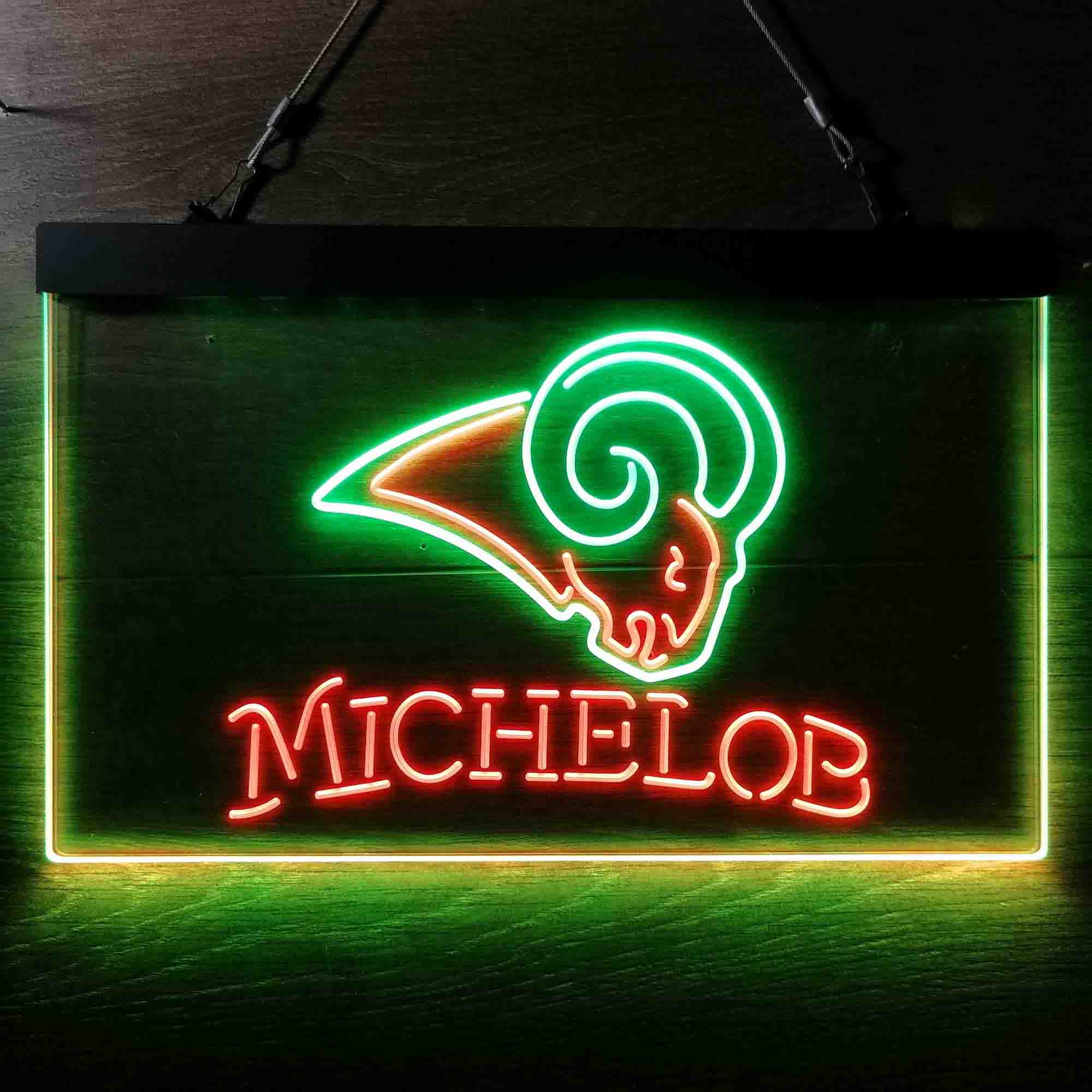 Michelob Bar Los Angeles Rams Est. 1937 Neon LED Sign