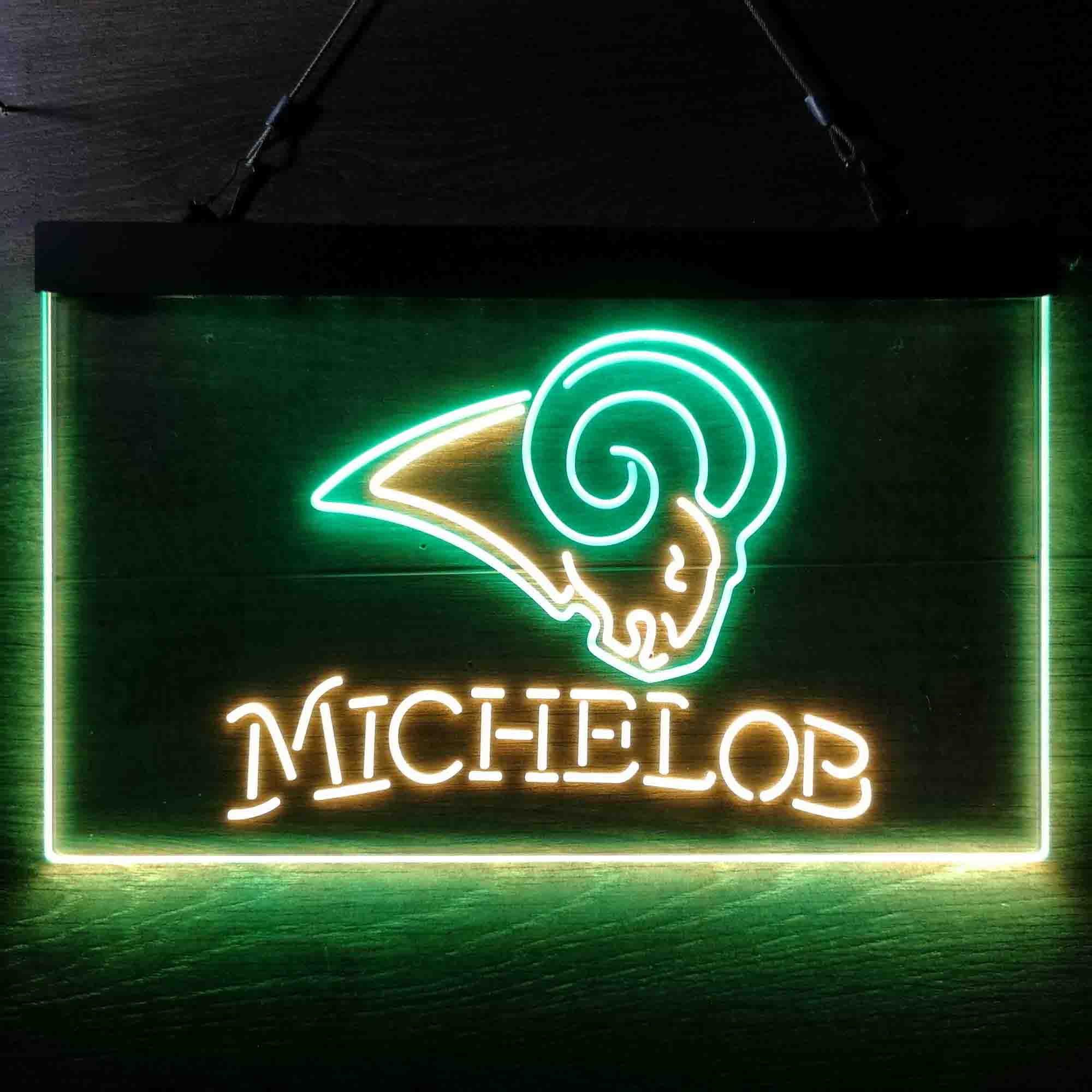 Michelob Bar Los Angeles Rams Est. 1937 Neon LED Sign