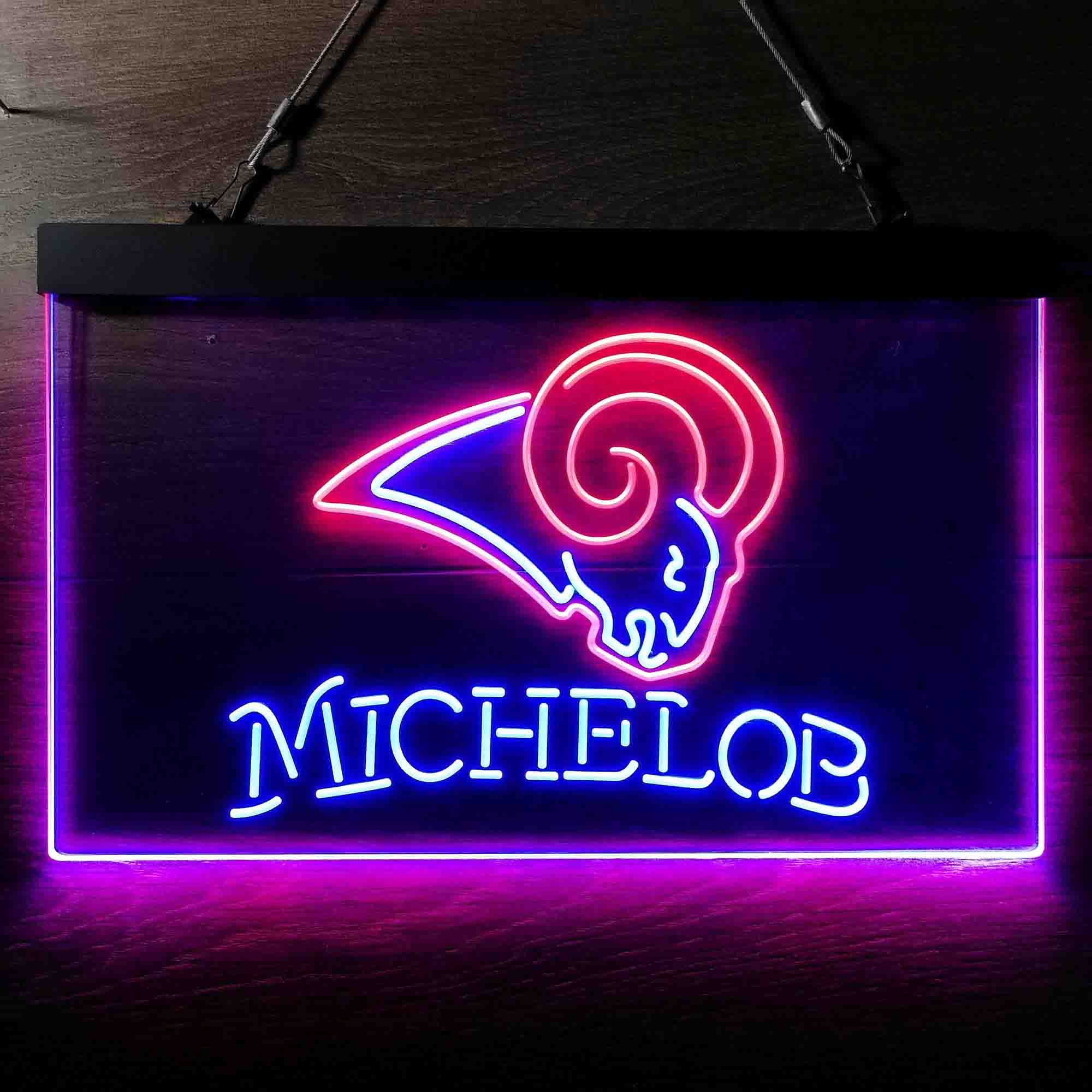 Michelob Bar Los Angeles Rams Est. 1937 Neon LED Sign