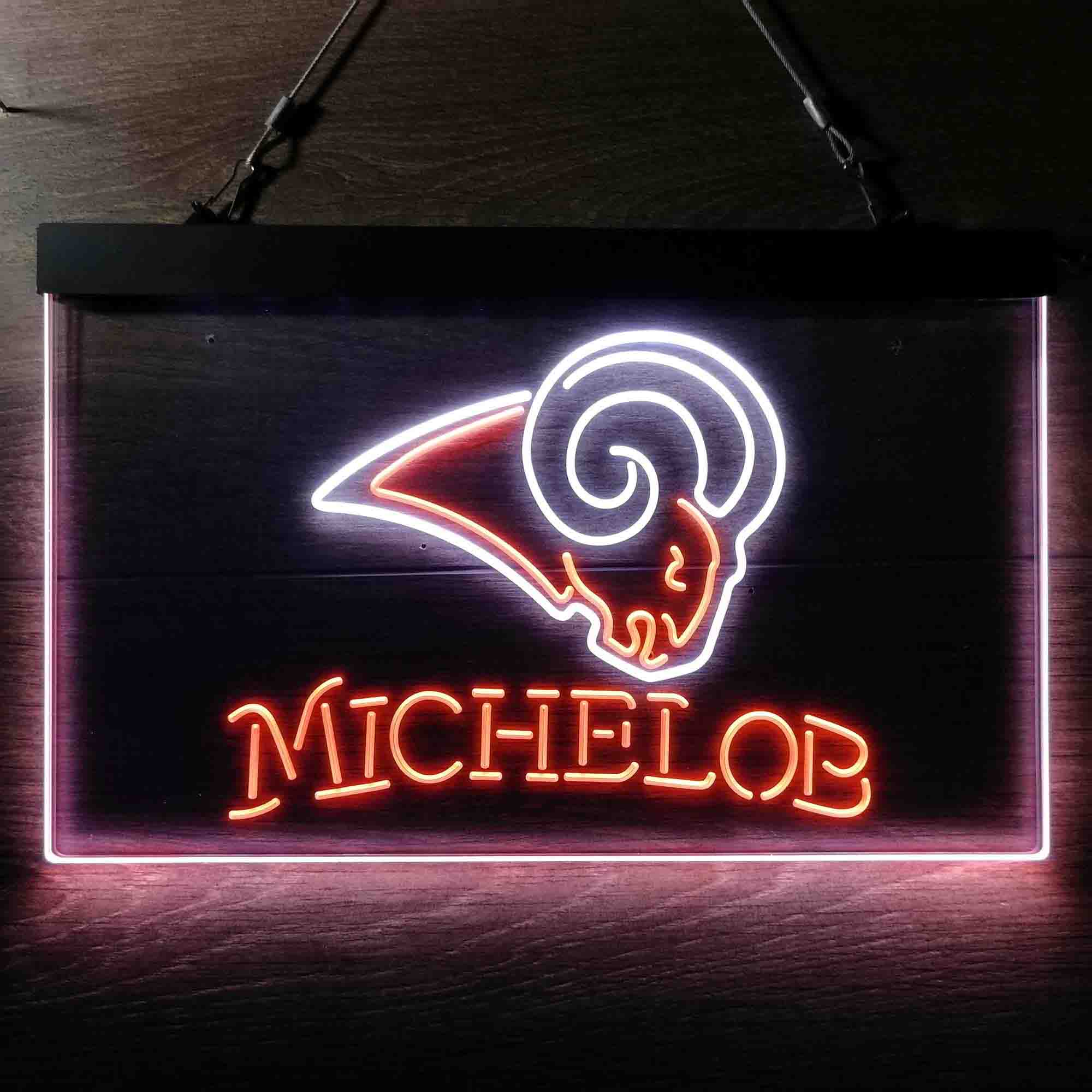 Michelob Bar Los Angeles Rams Est. 1937 Neon LED Sign