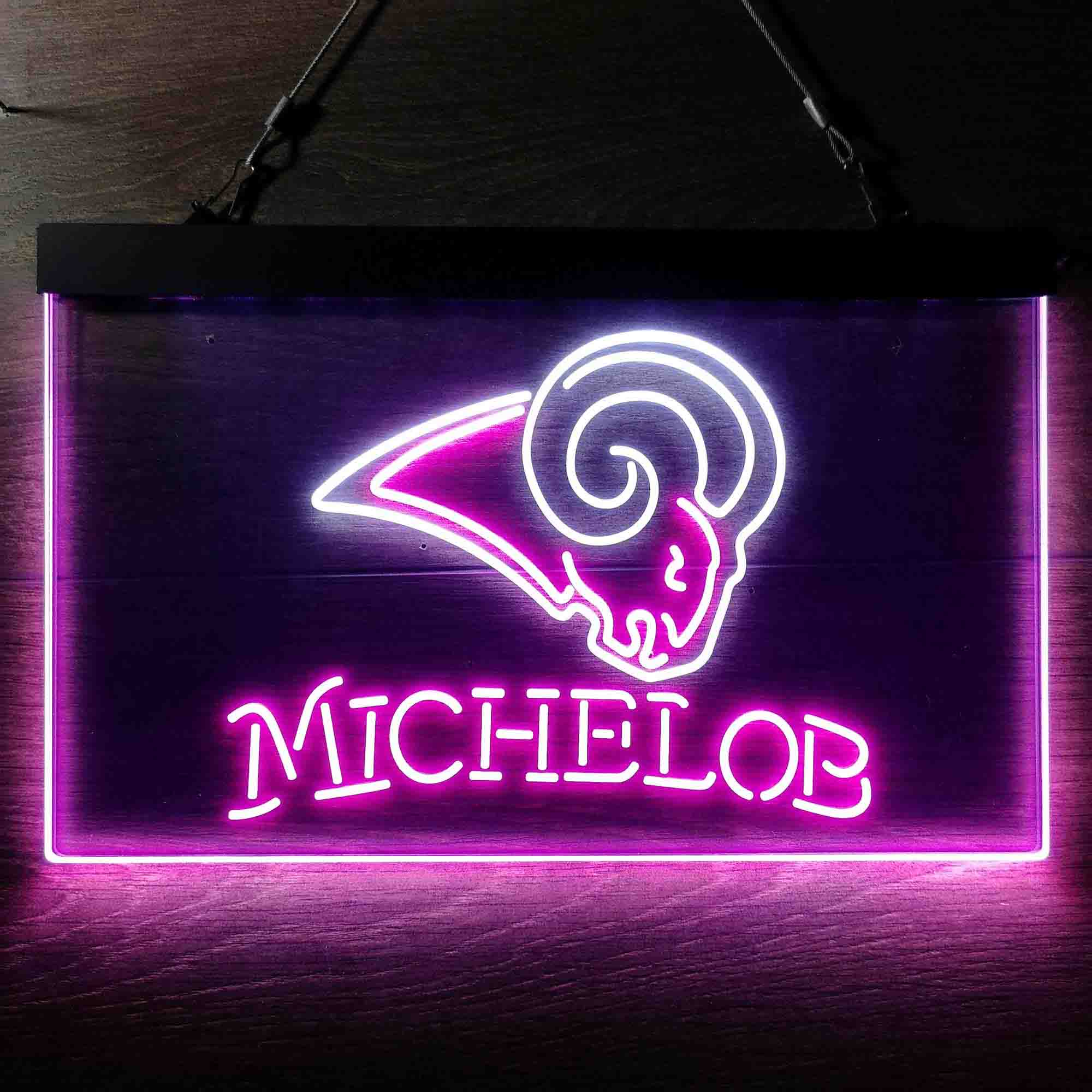 Michelob Bar Los Angeles Rams Est. 1937 Neon LED Sign