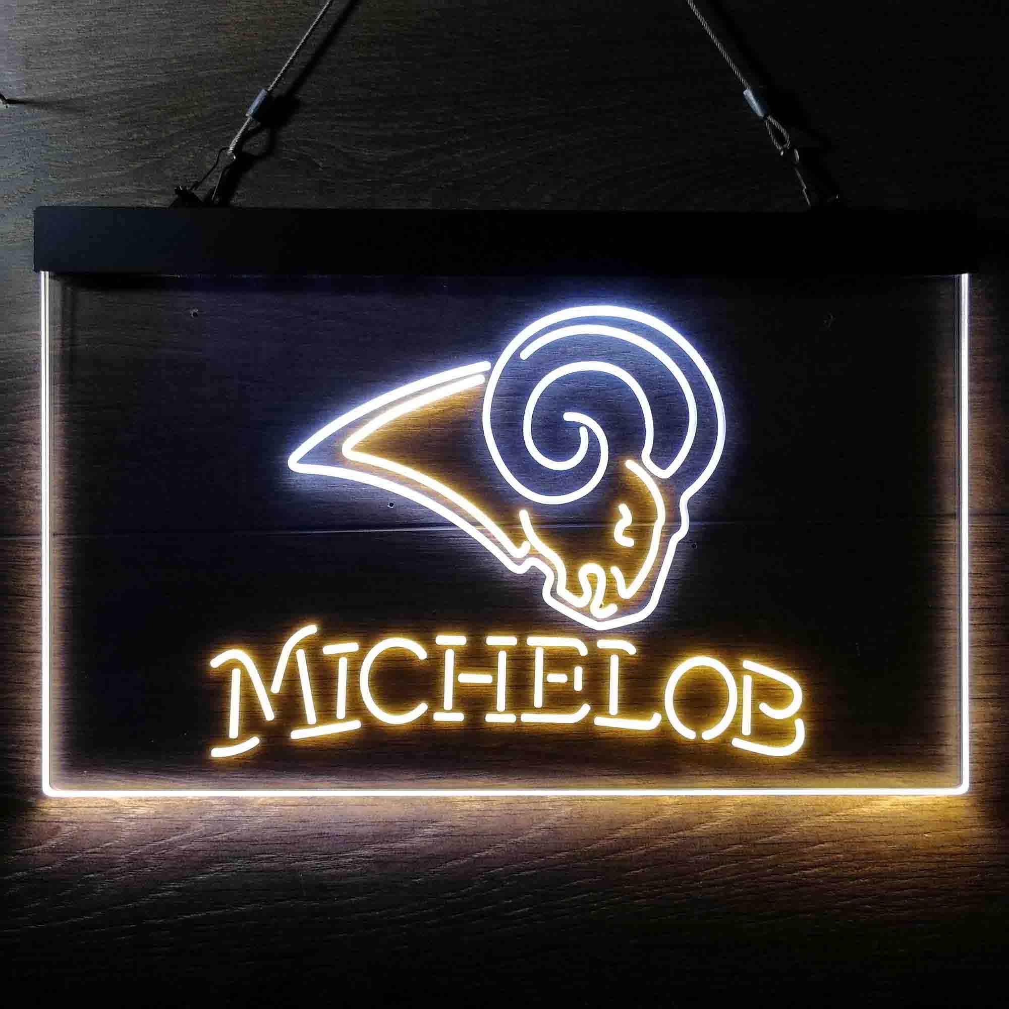 Michelob Bar Los Angeles Rams Est. 1937 Neon LED Sign